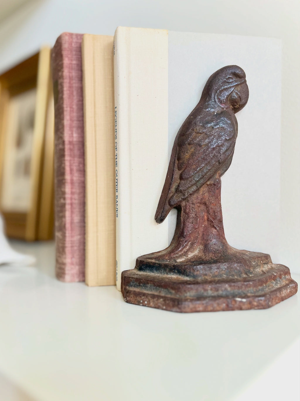 Antique cast iron parrot doorstop