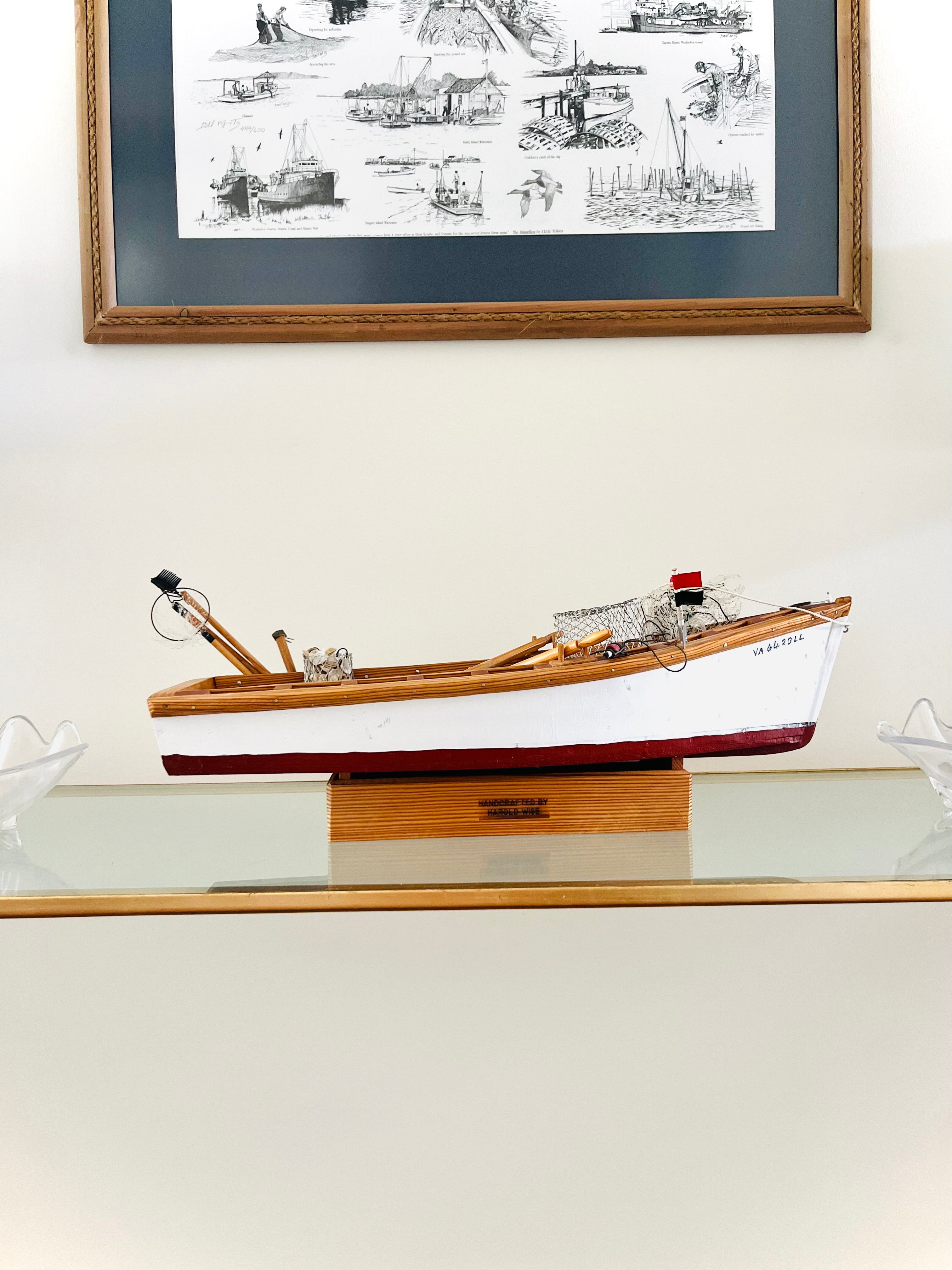 Mid-century wooden work boat