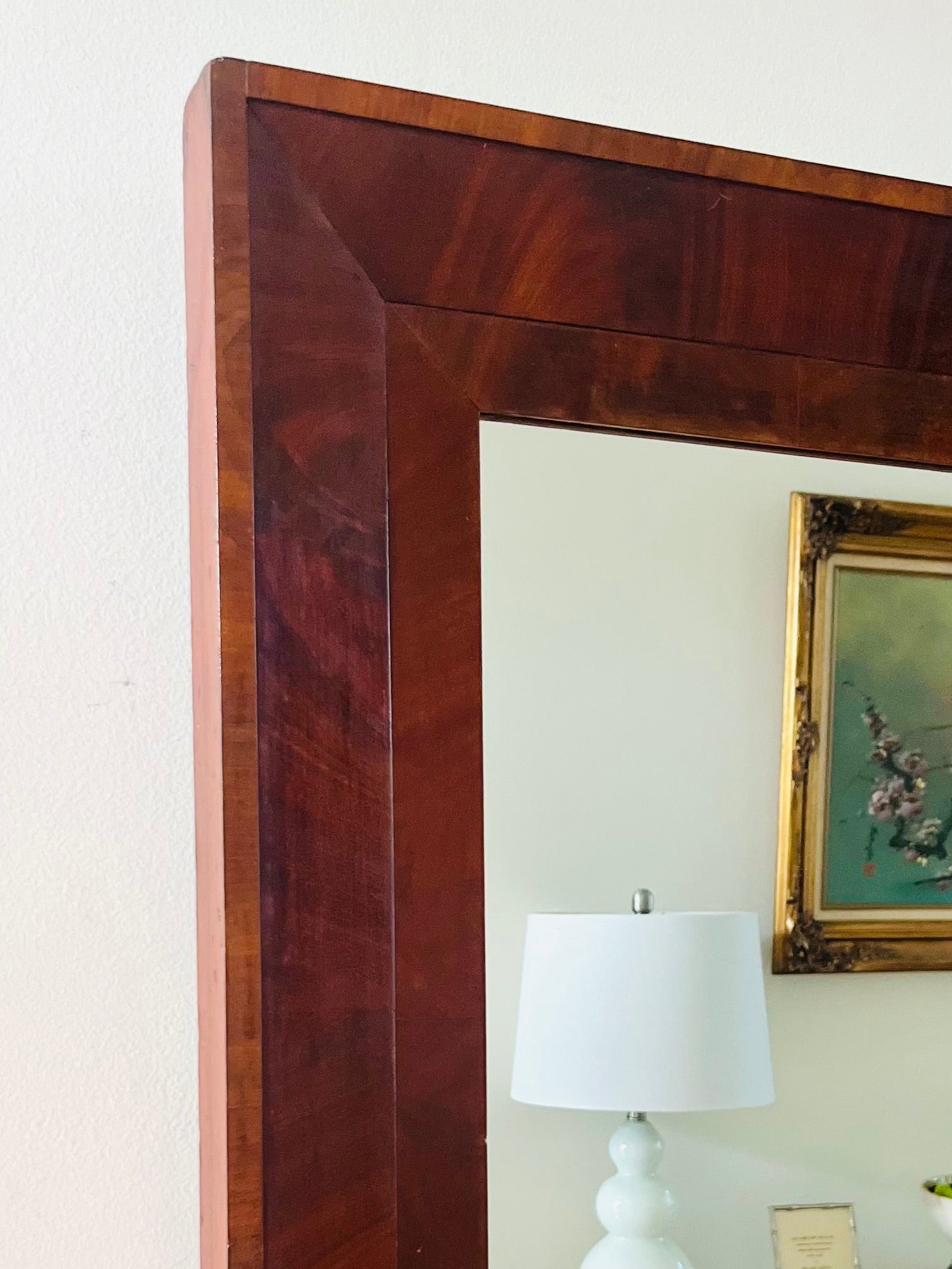 Antique burl mahogany mirror