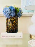 Tortoiseshell 8” tall cylinder vase