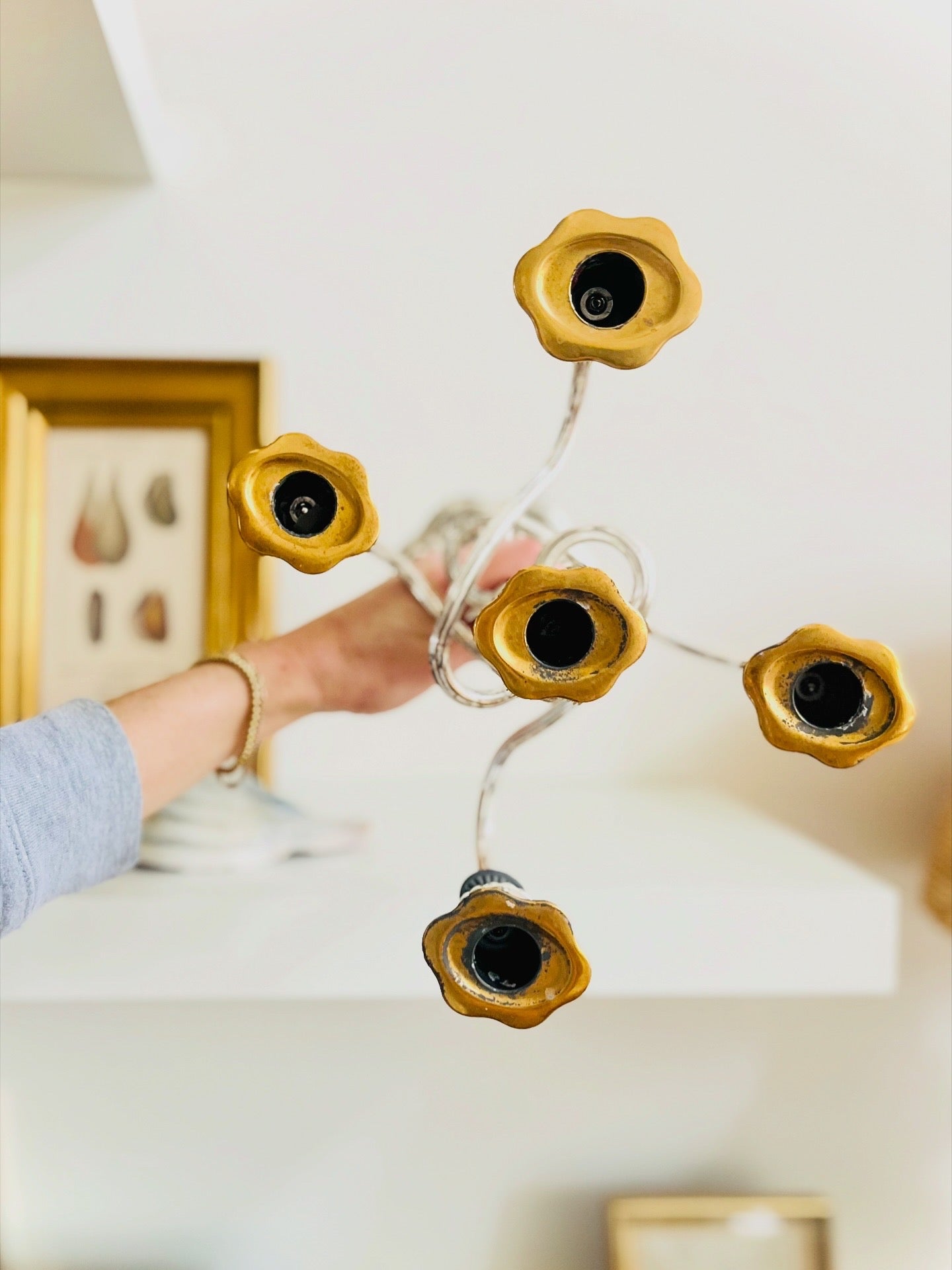 Twisted English five-arm candelabra