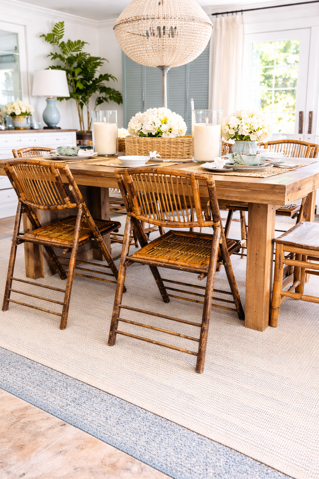 Bamboo folding chairs (2)