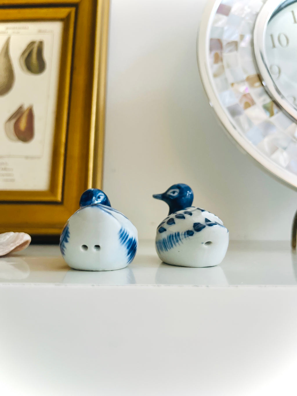 Blue & white mallard shakers