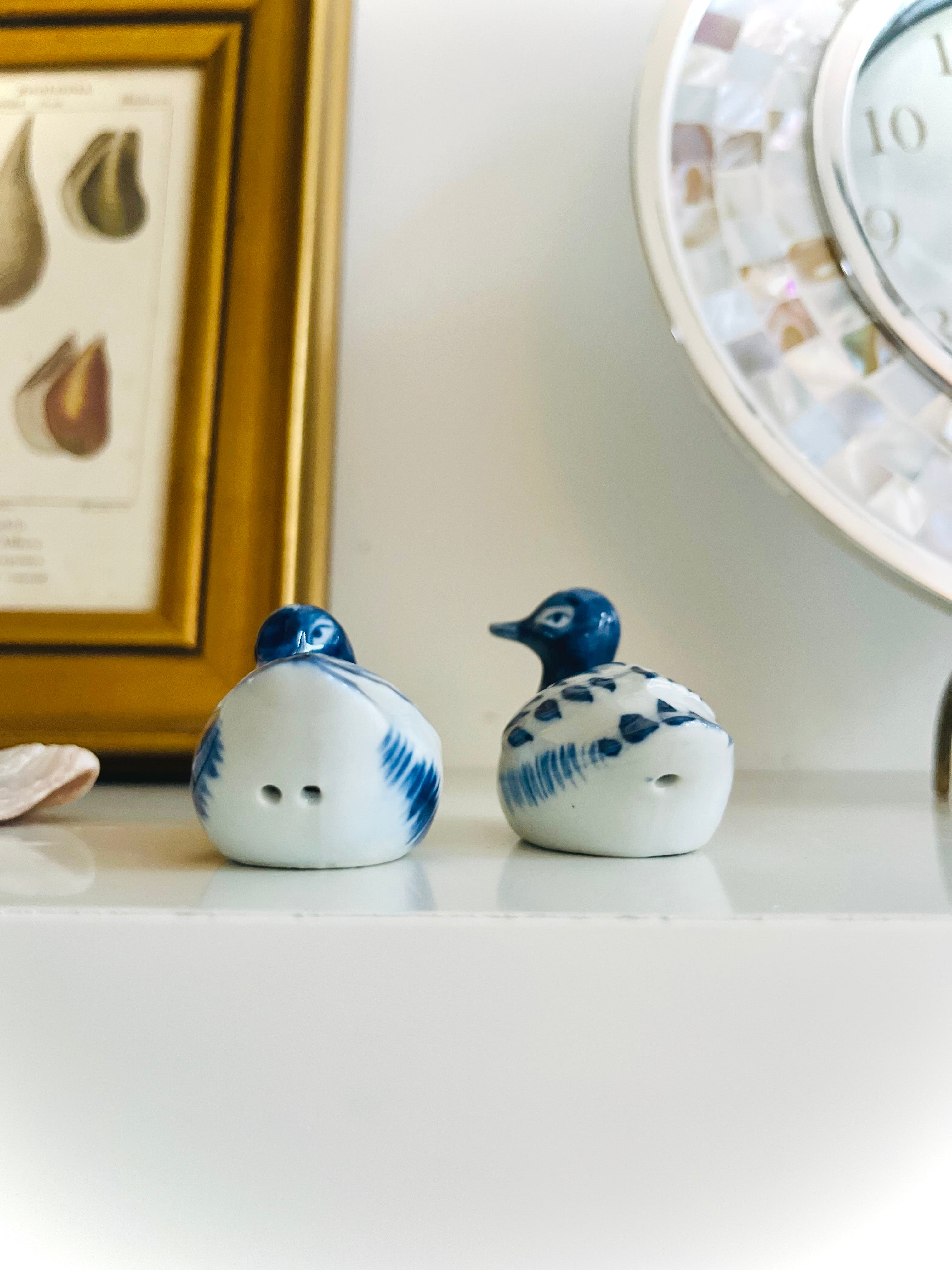 Blue & white mallard shakers
