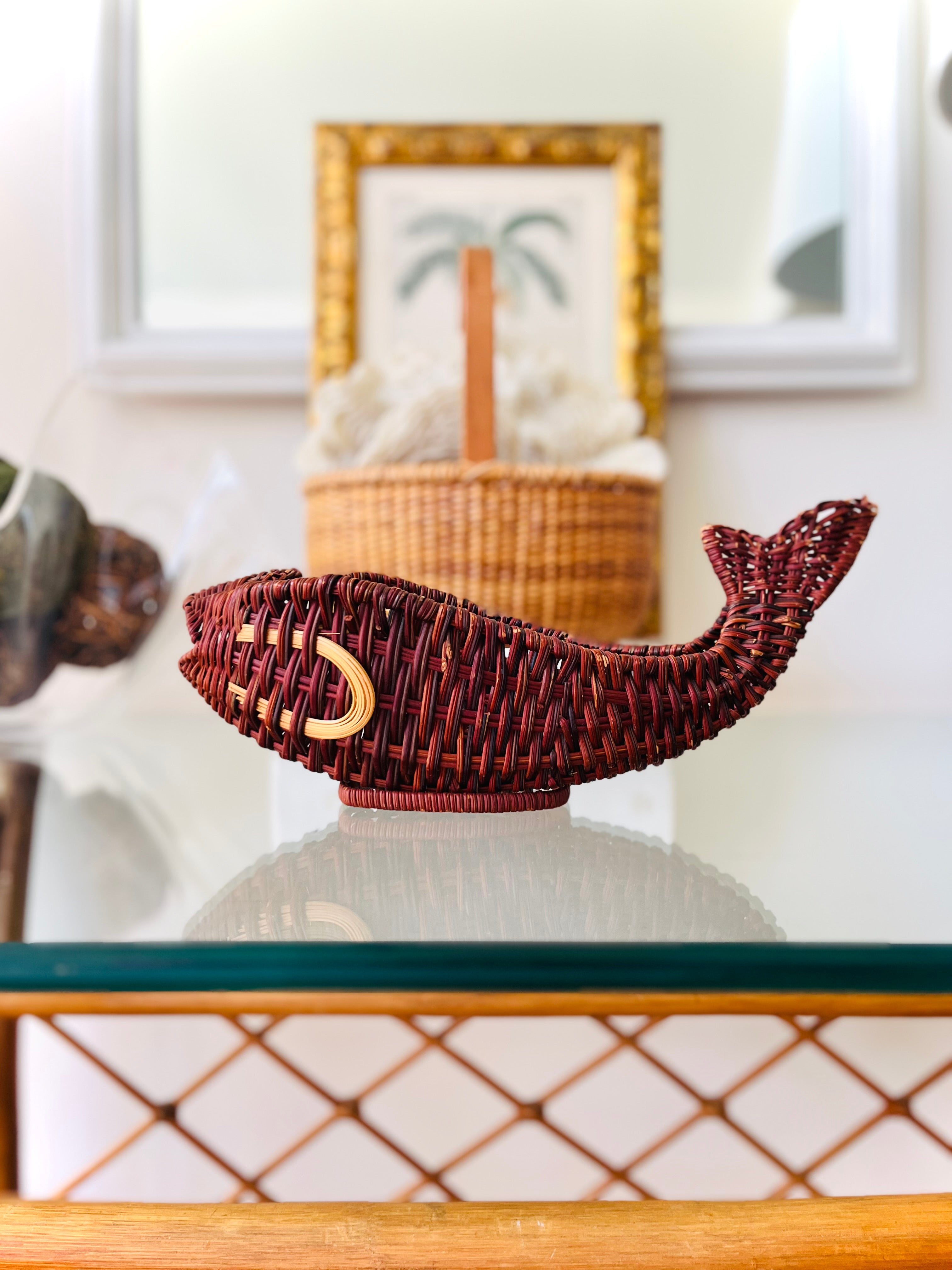 Wicker fish basket