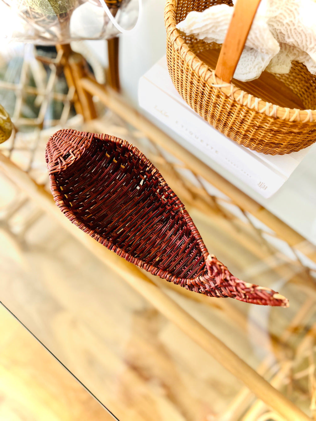 Wicker fish basket