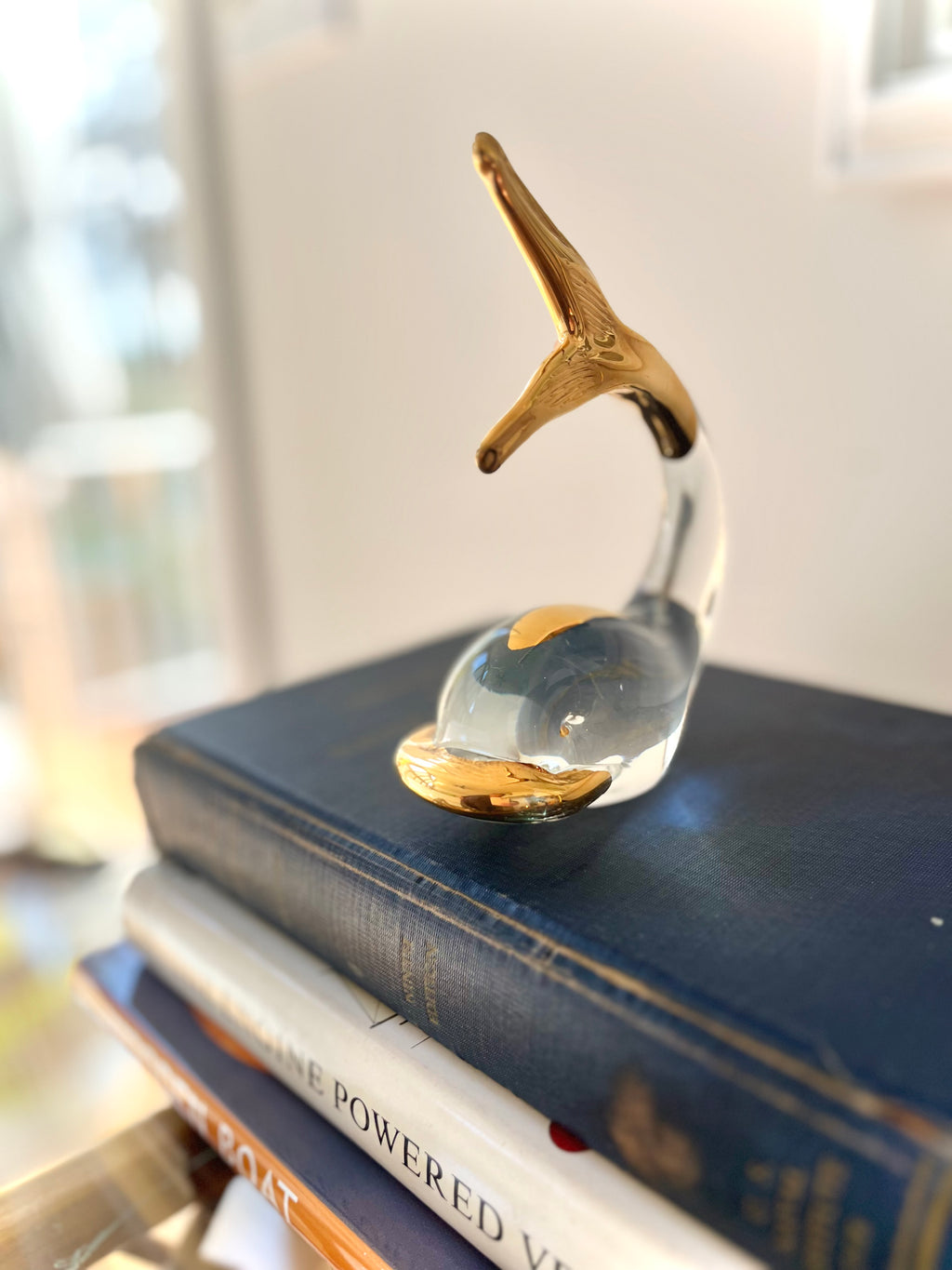Art glass & gold whale