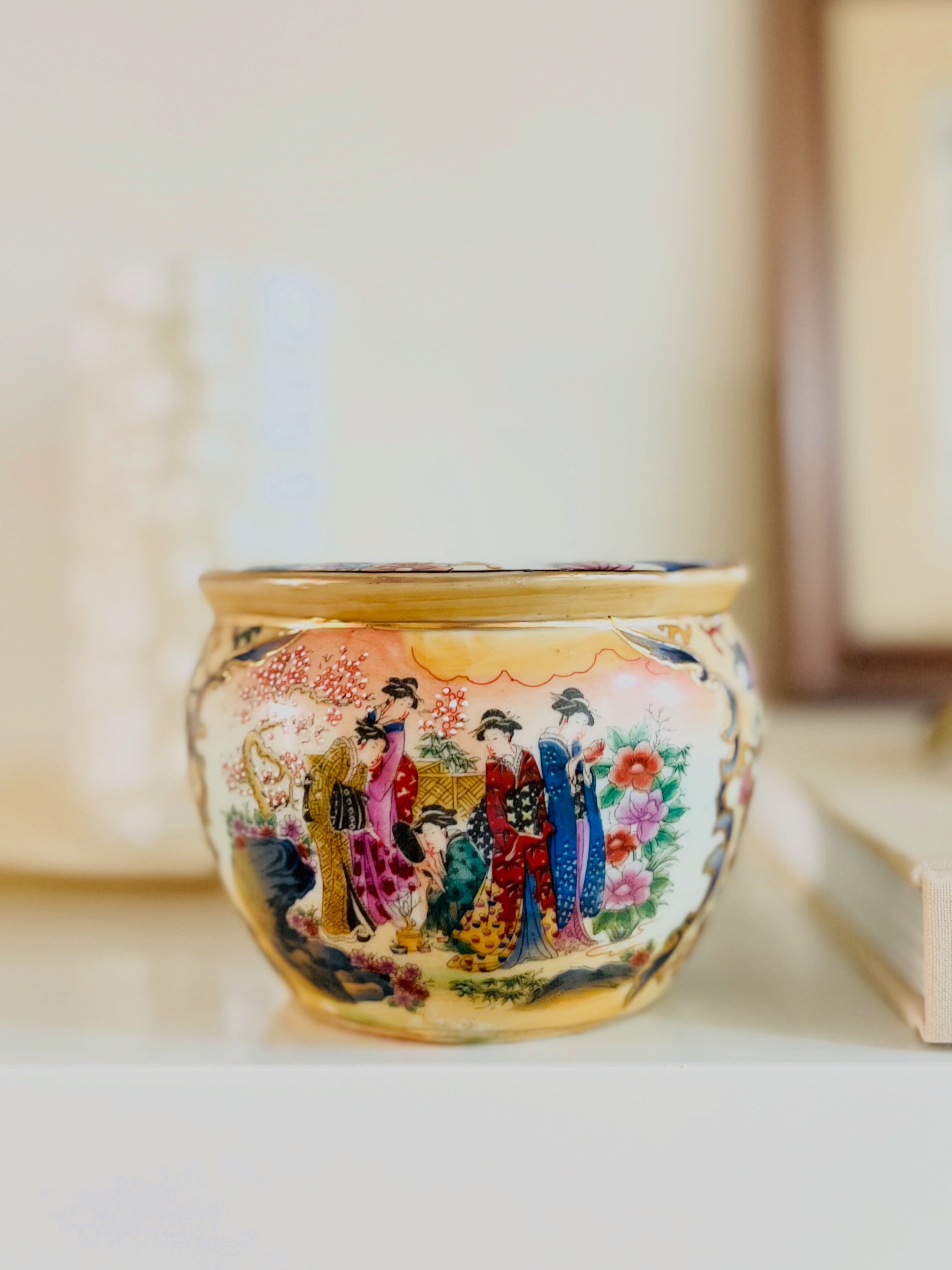 Petite chinoiserie fishbowl planter