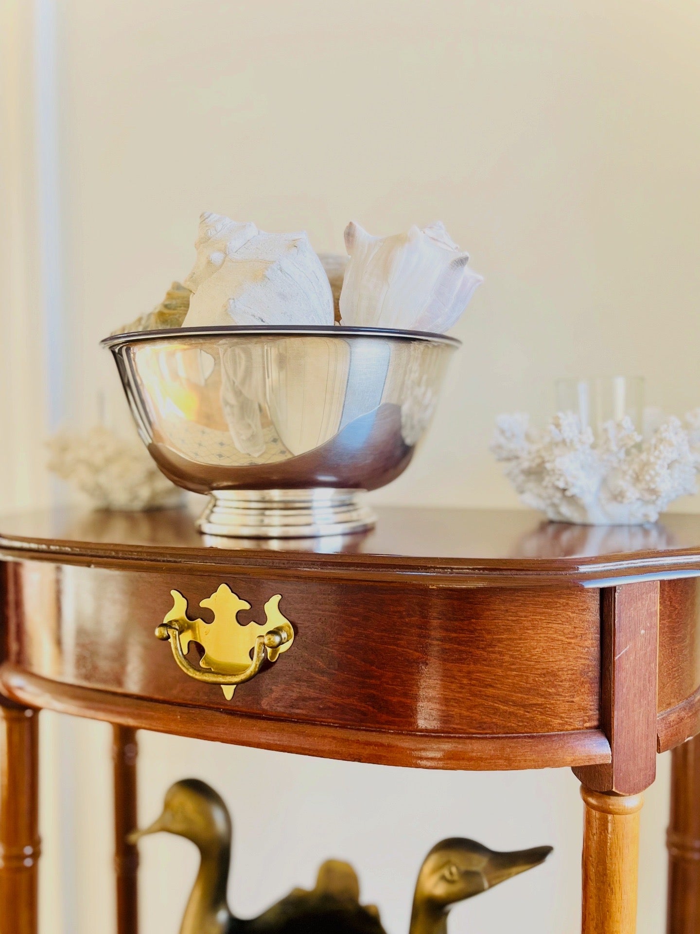 Silverplate bowl with liner