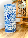 Blue & white chinoiserie umbrella holder