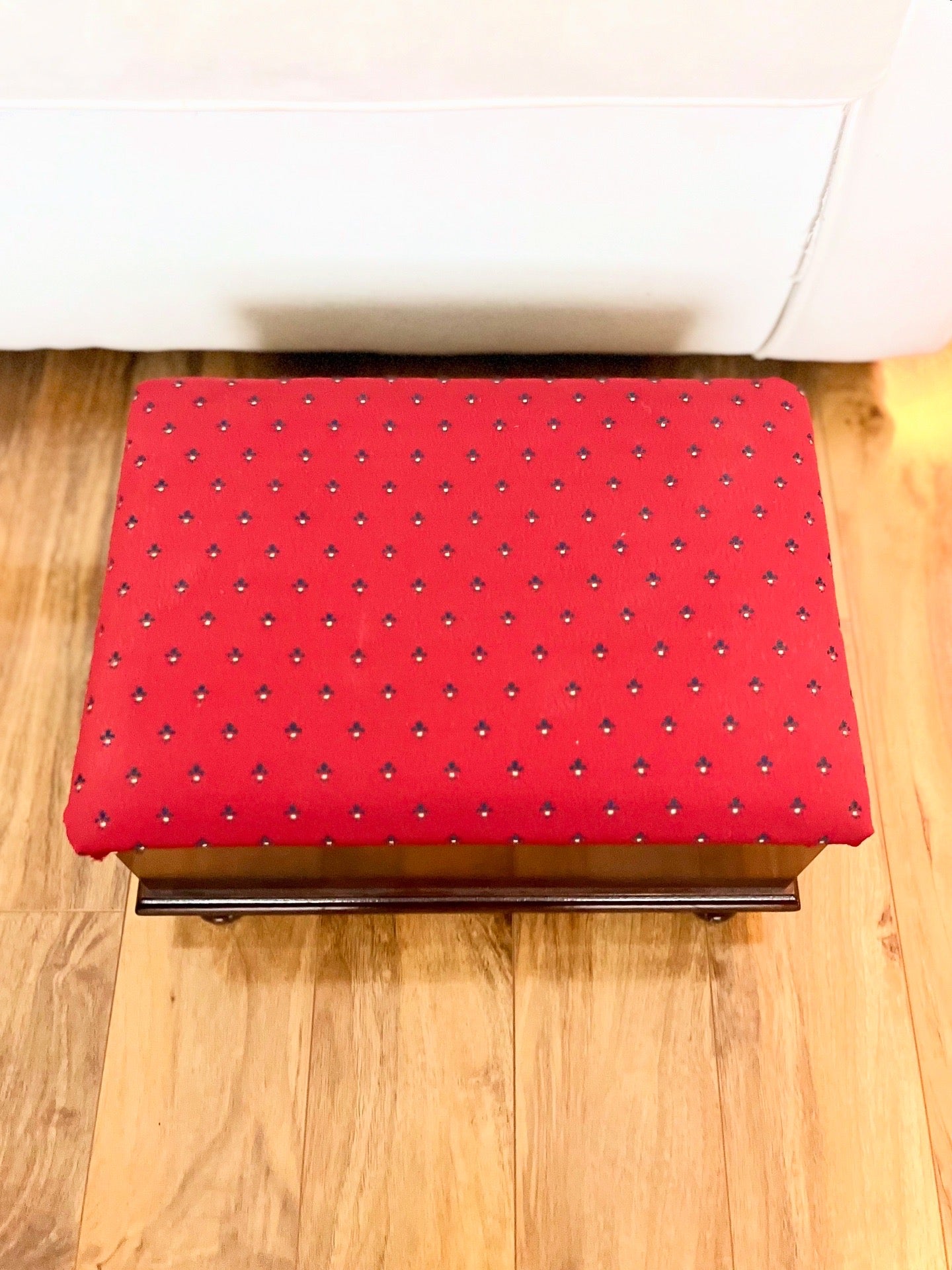 Mahogany footstool with storage