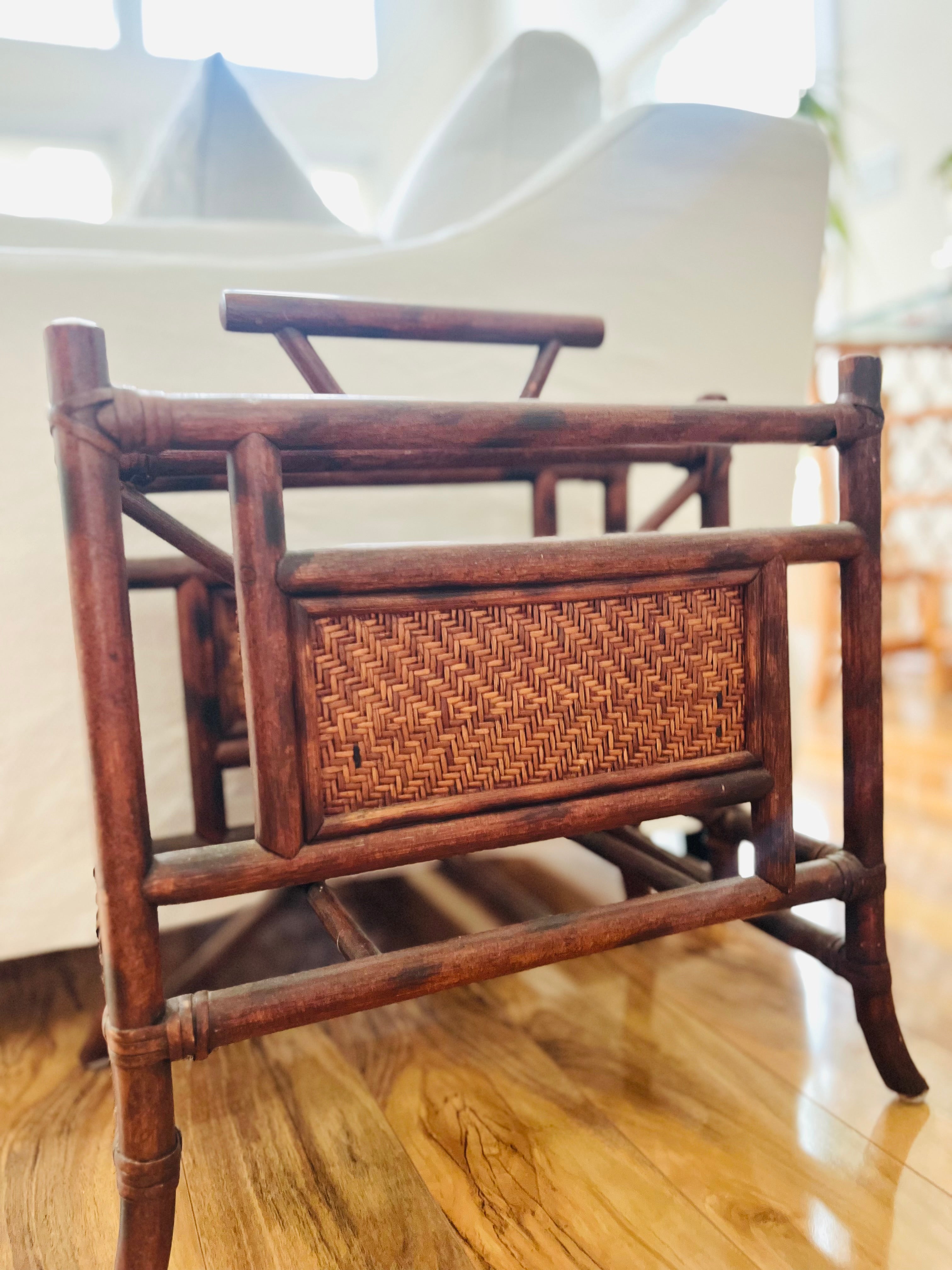 Bamboo magazine holder
