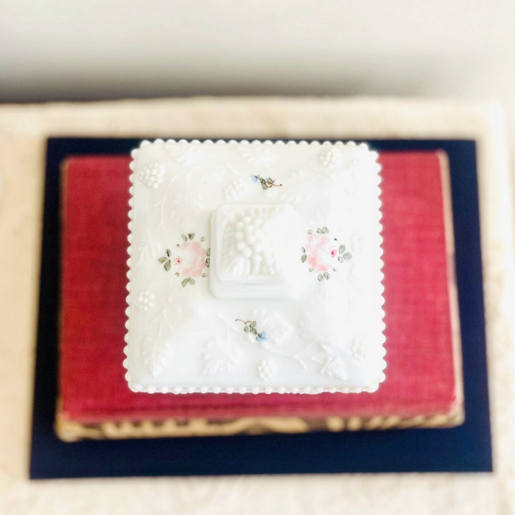 Milk glass pedestal dish