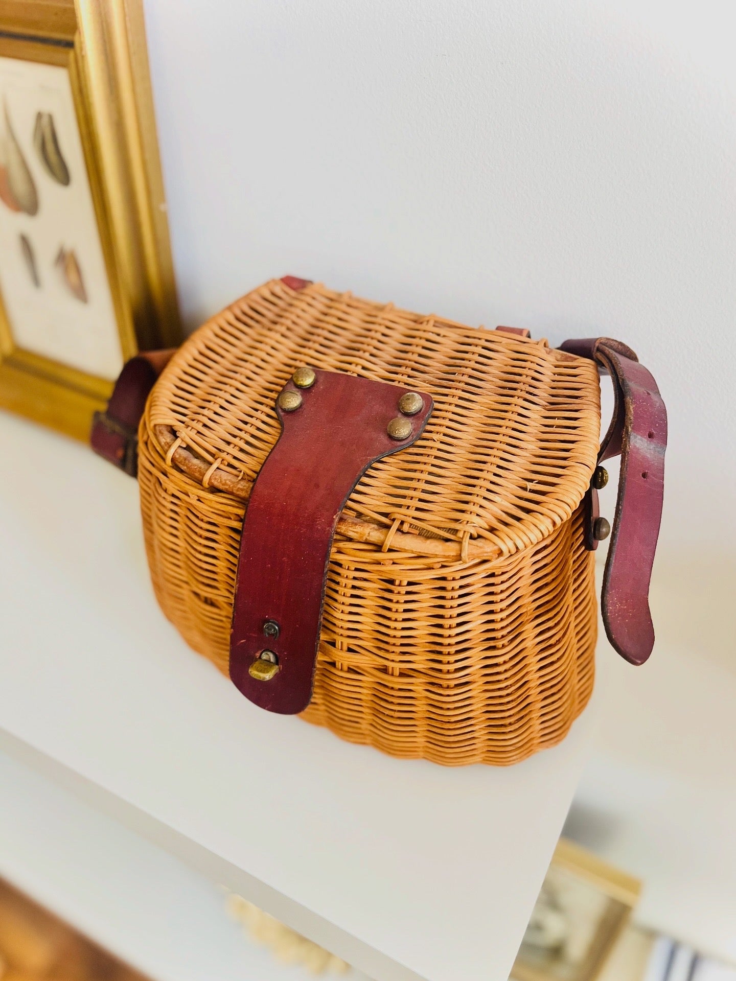 Etienne Aigner wicker fish creel