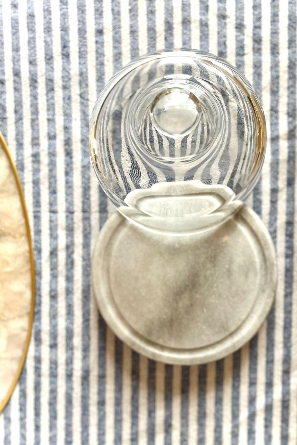 Marble & glass cheese dome