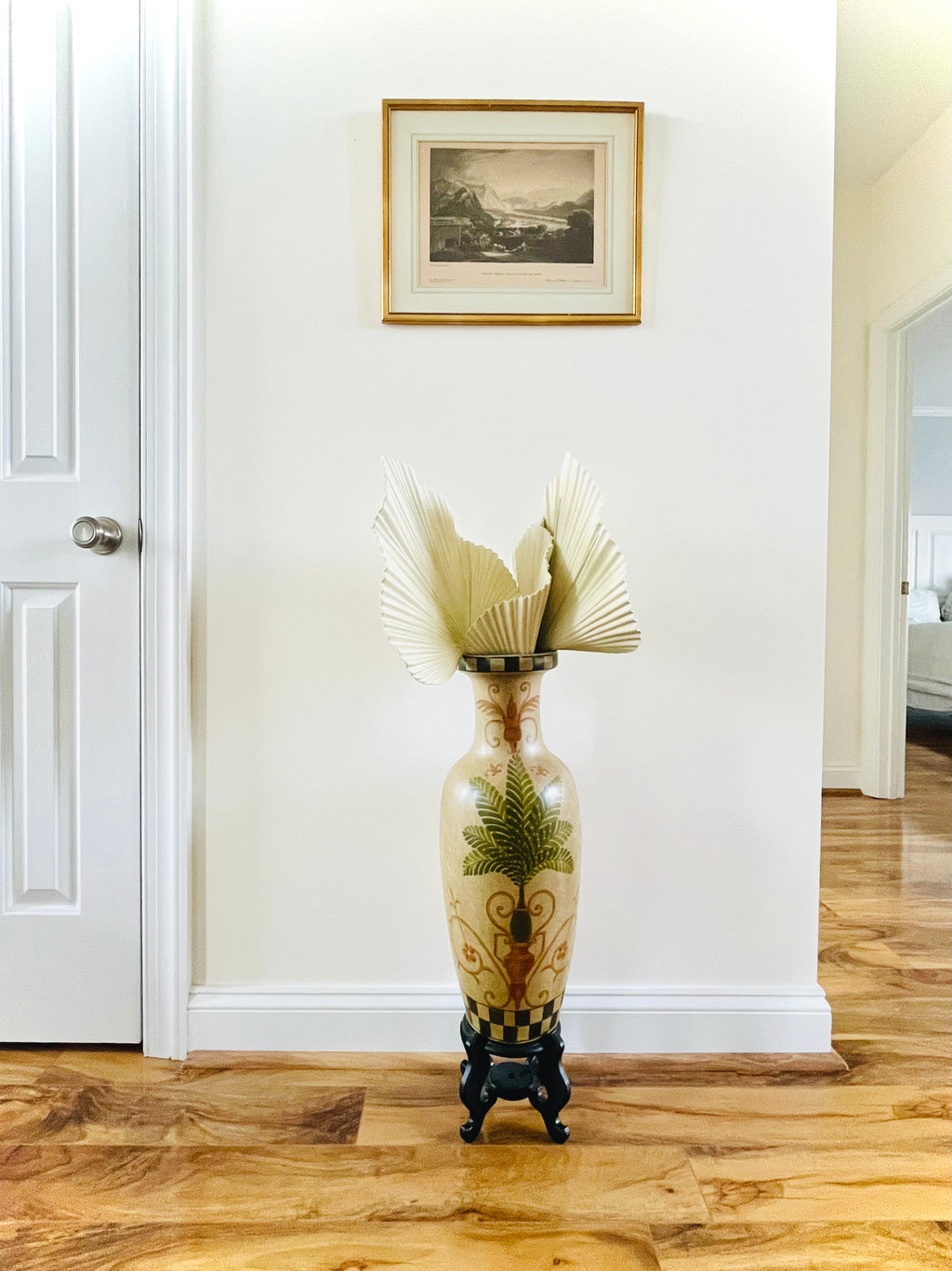 Palm floor vase