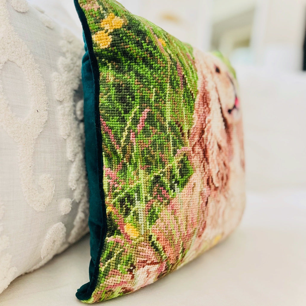 Cocker Spaniel needlepoint pillow