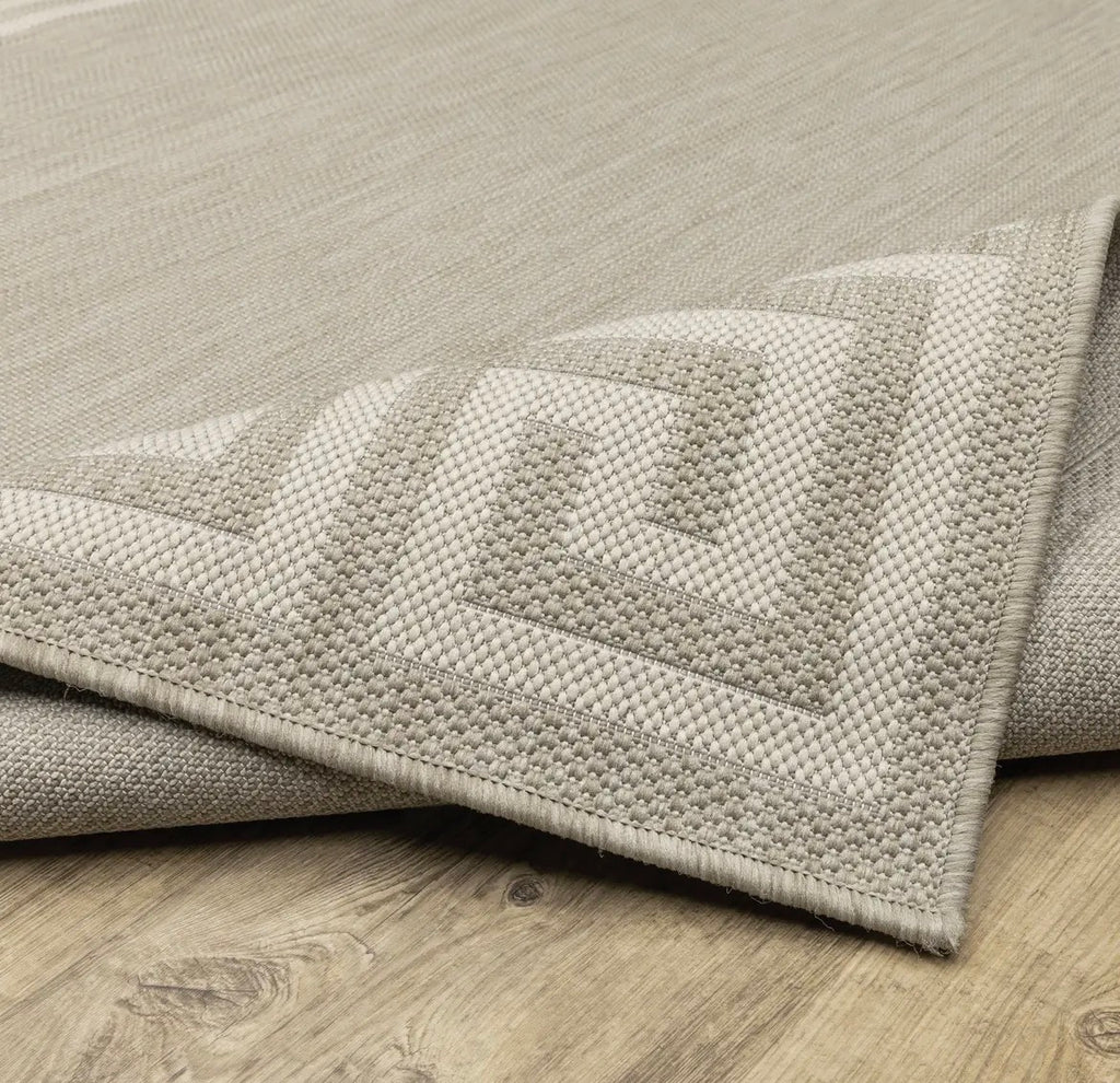 Greek key taupe indoor/outdoor rug