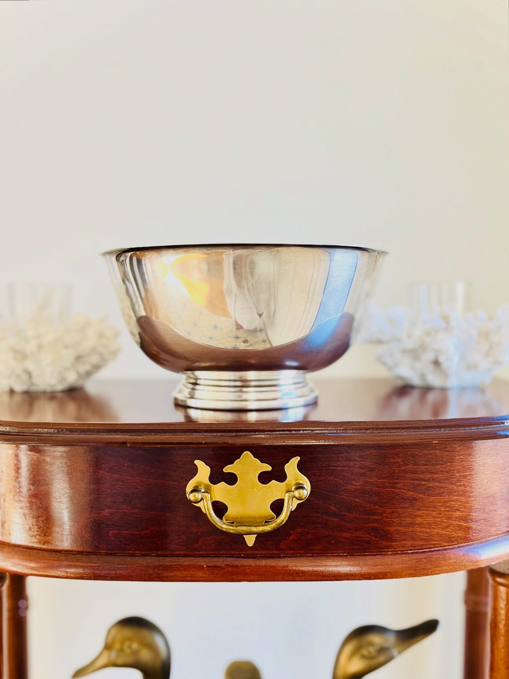 Silverplate bowl with liner