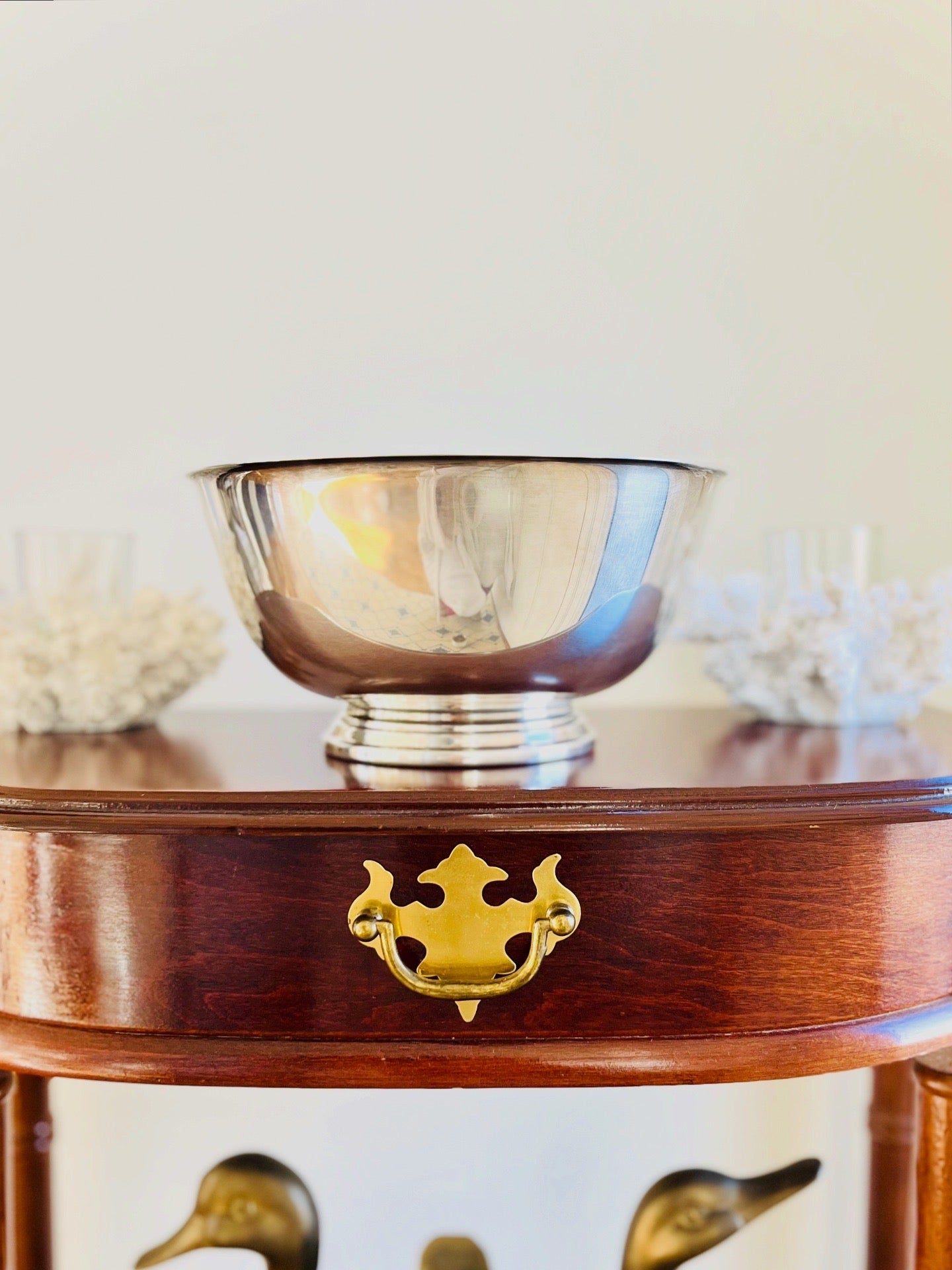 Silverplate bowl with liner