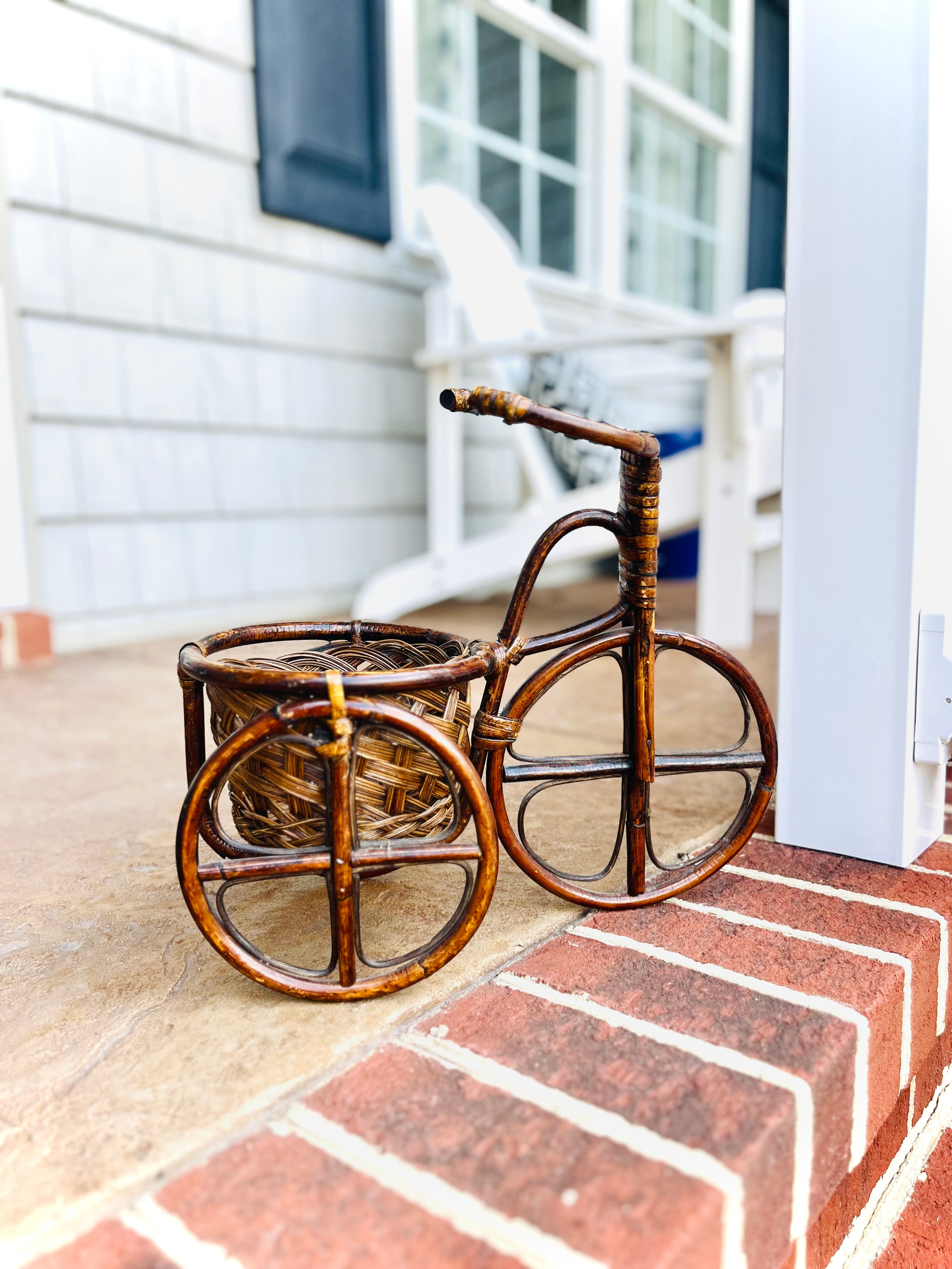 Bamboo bike planter
