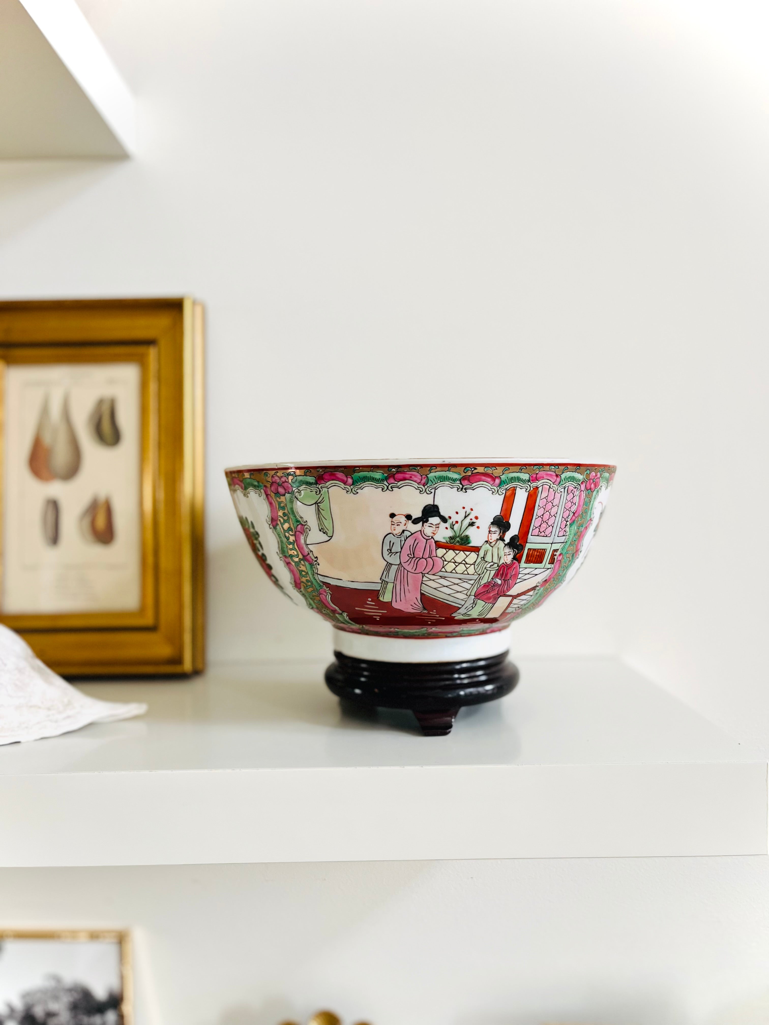 Rose Medallion 10” wide bowl