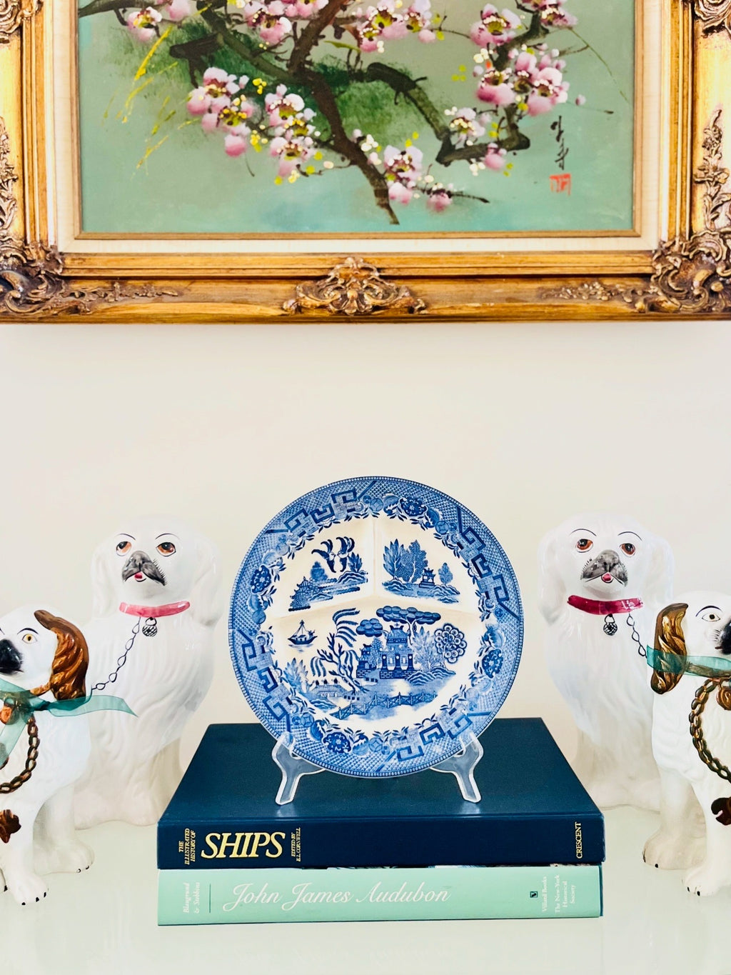 Blue Willow divided plate