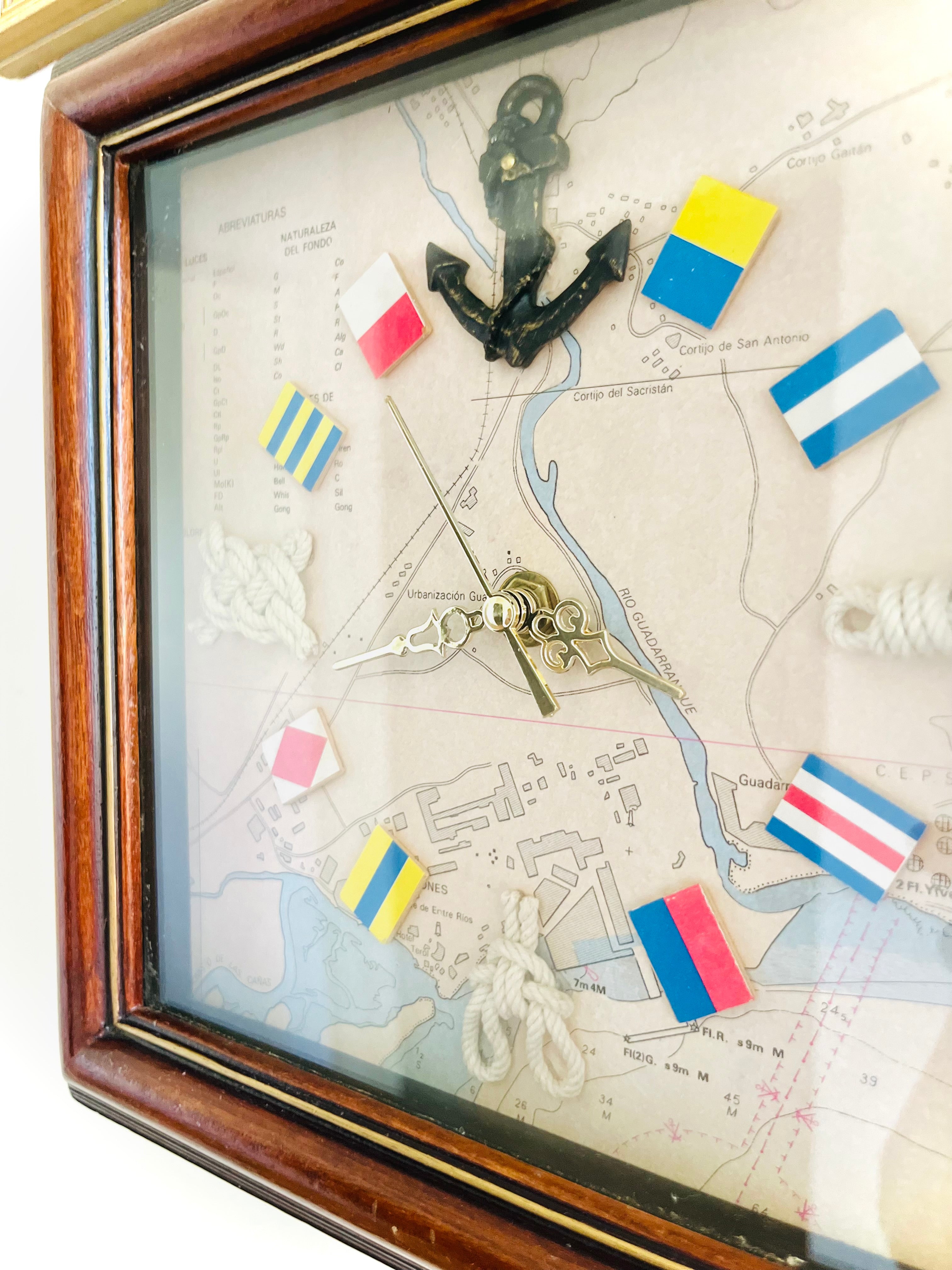 Nautical shadow box wall clock