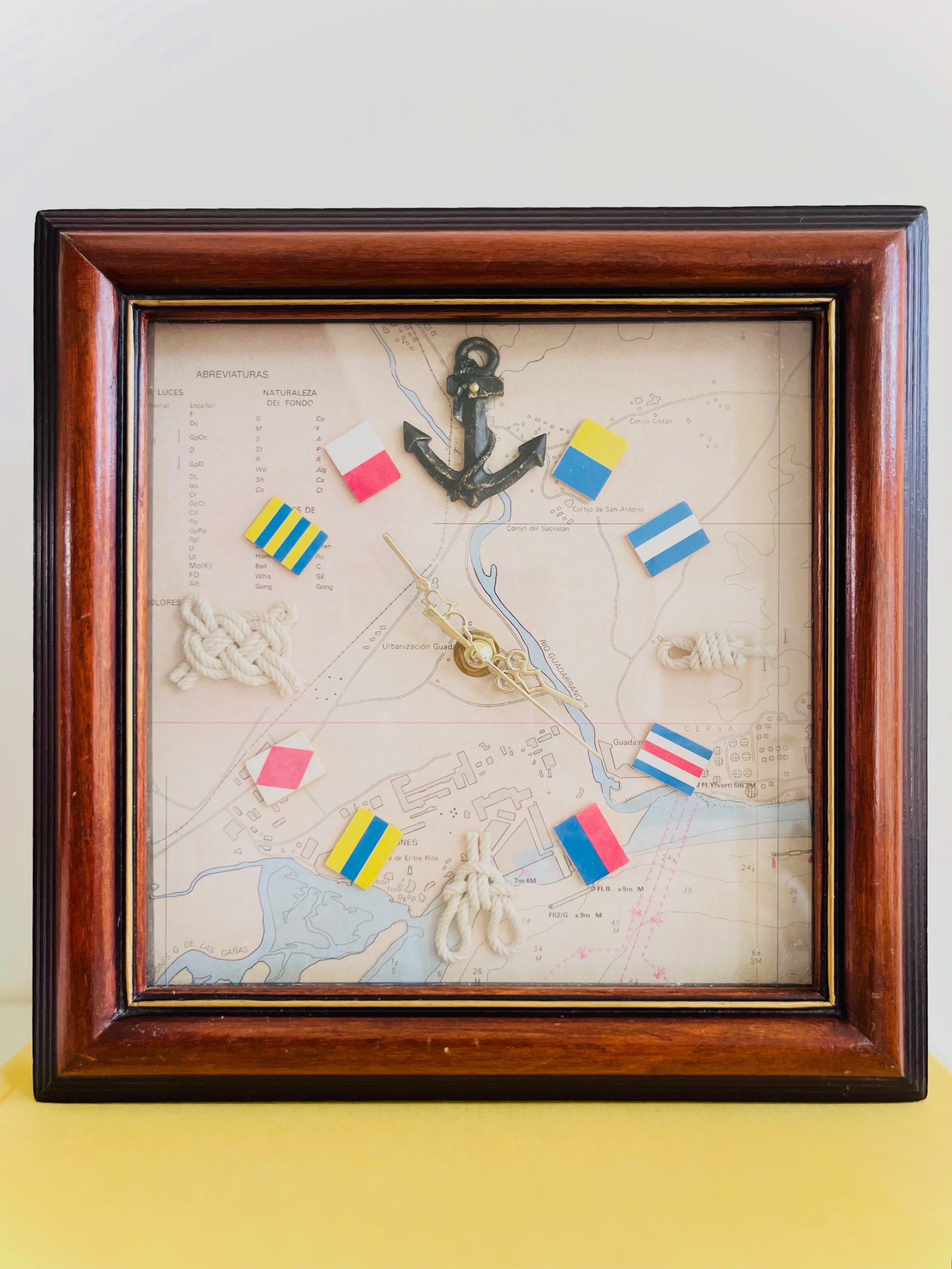 Nautical shadow box wall clock