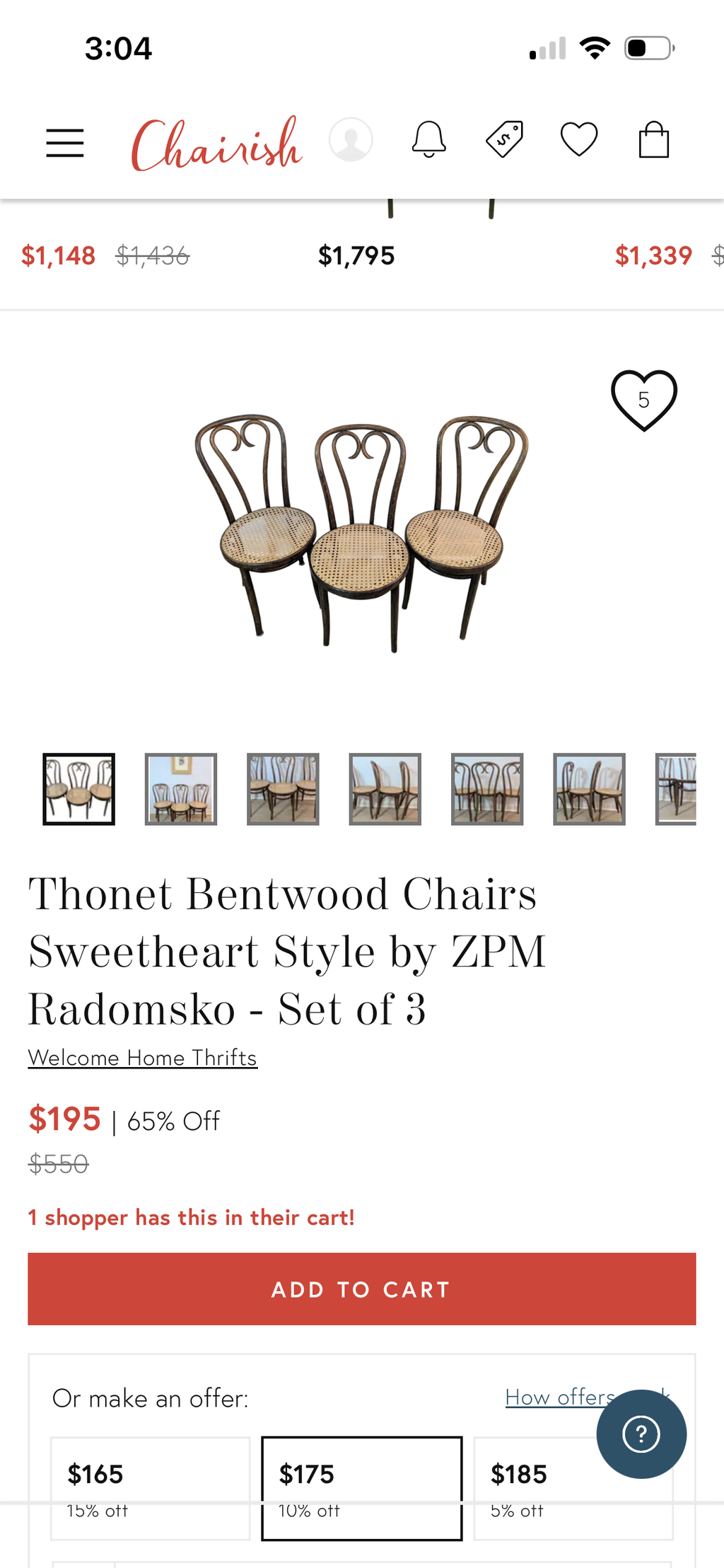Bentwood & cane bistro accent chair