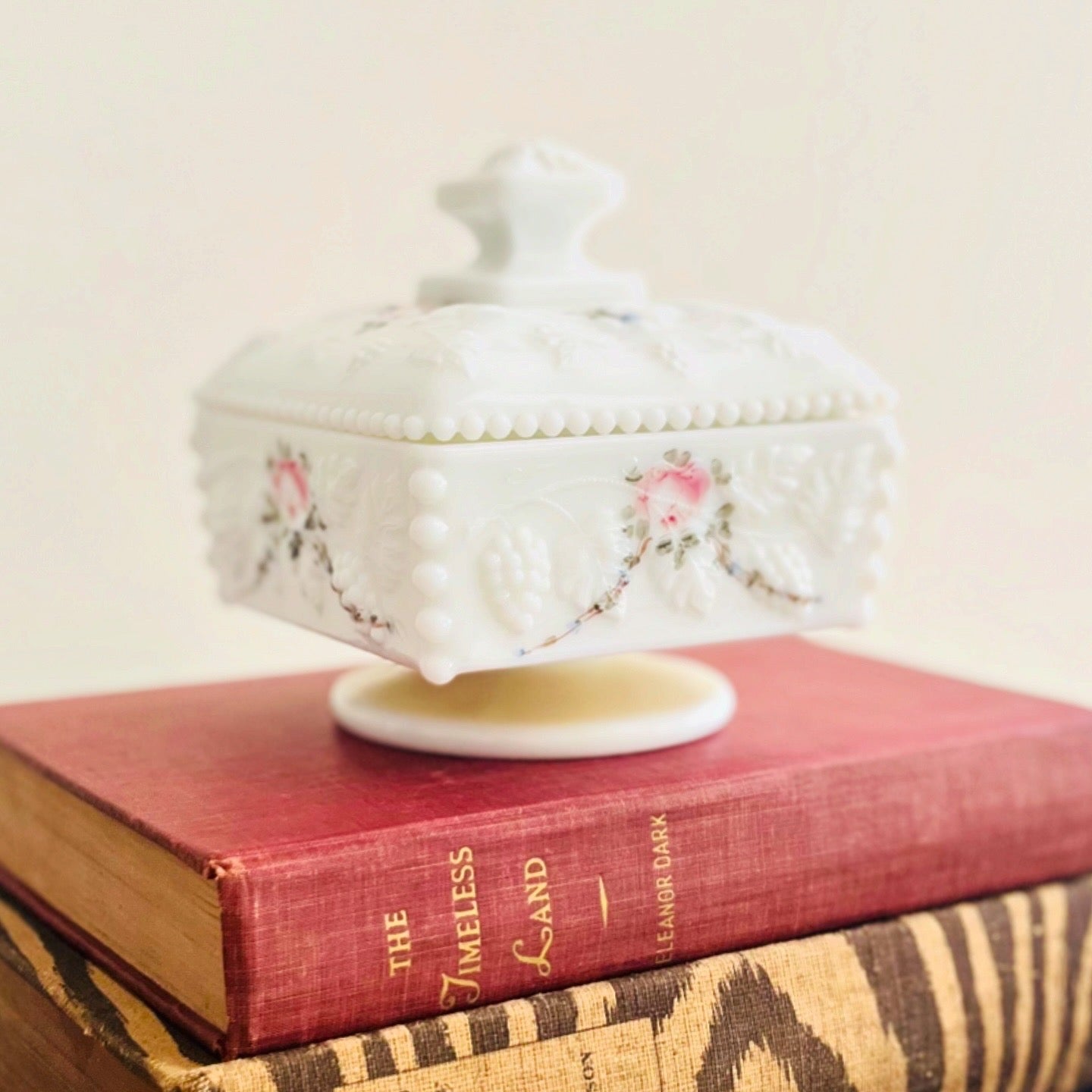 Milk glass pedestal dish