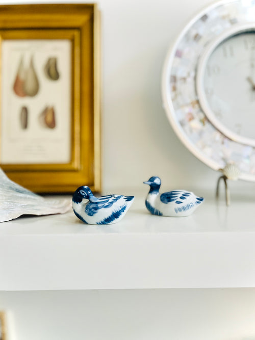 Blue & white mallard shakers