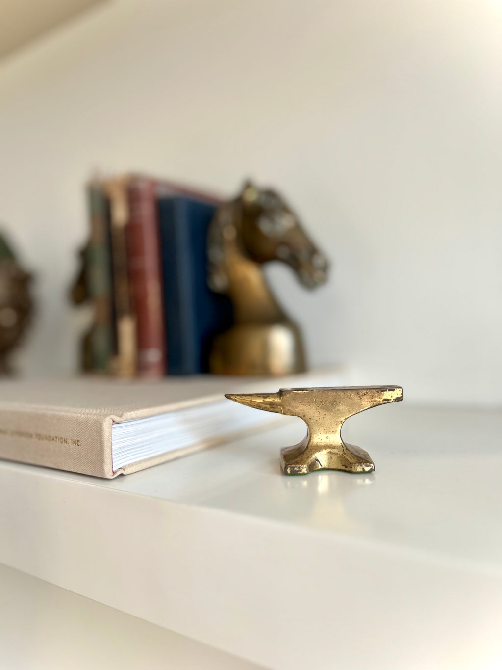 Brass anvil paperweight