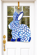Blue & white bunny door hanger