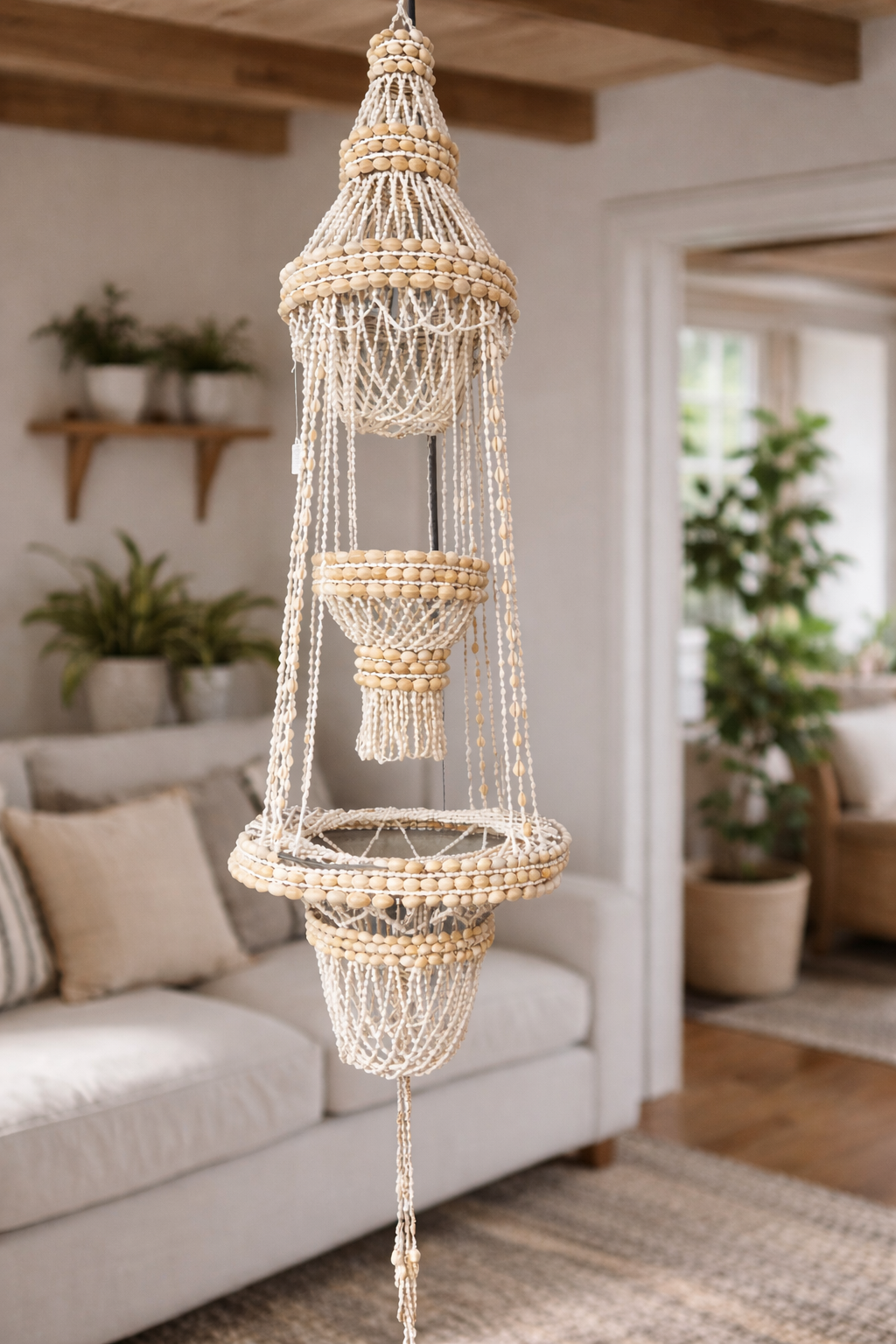 Macrame seashell plant hanger