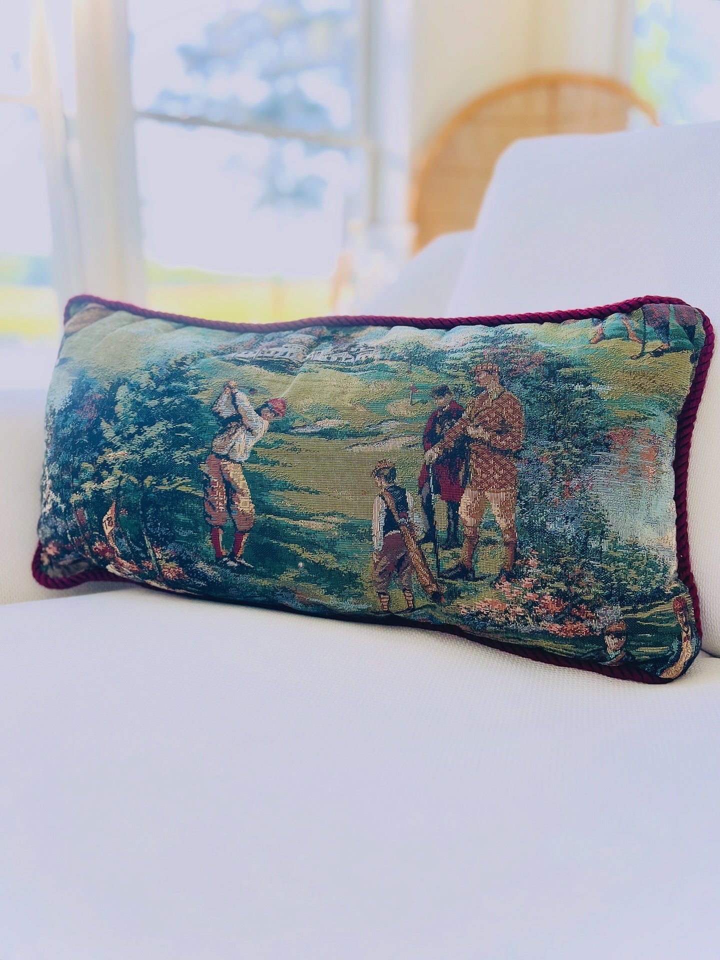 Golfers tapestry throw pillow