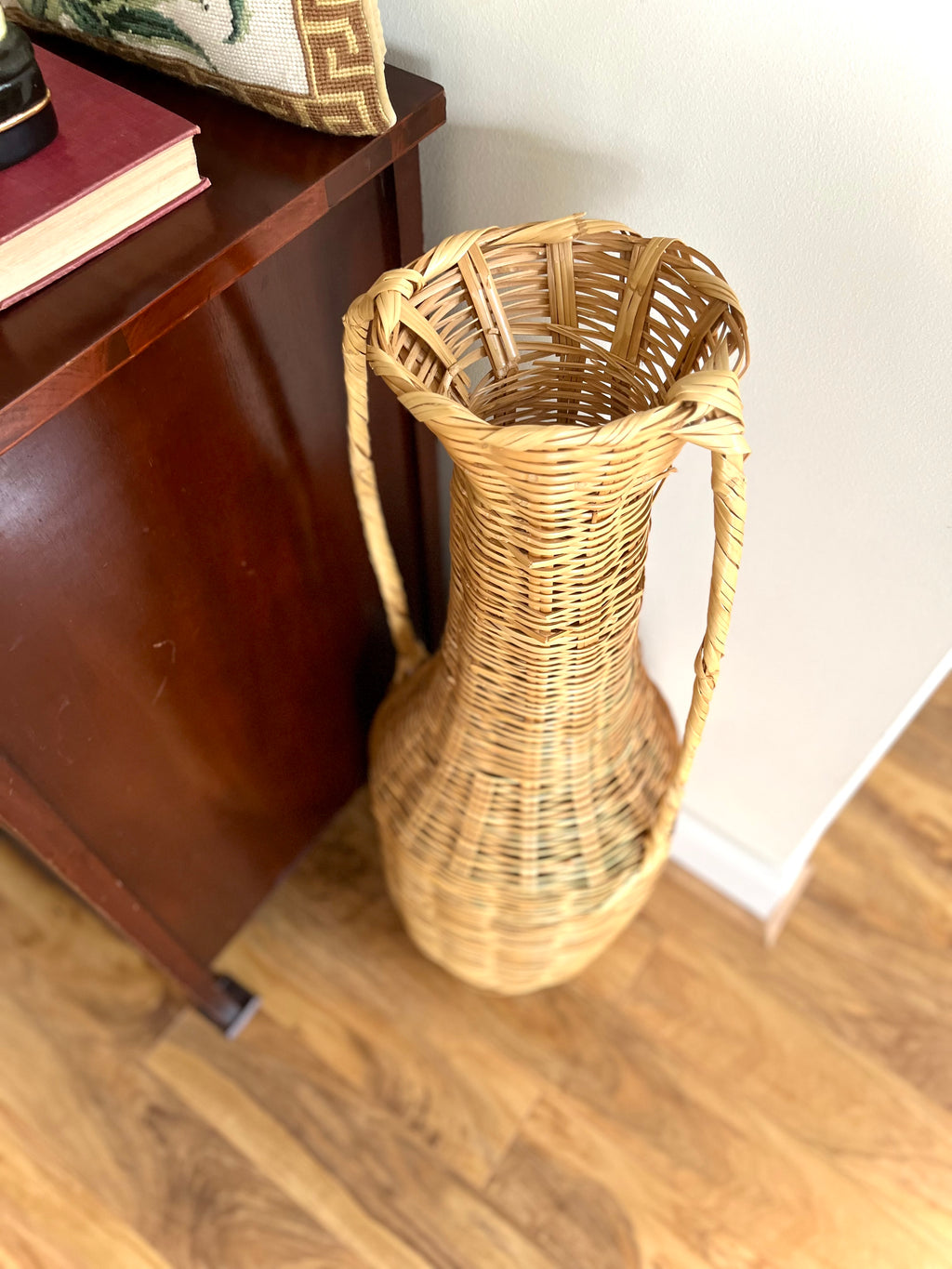 Woven floor vase