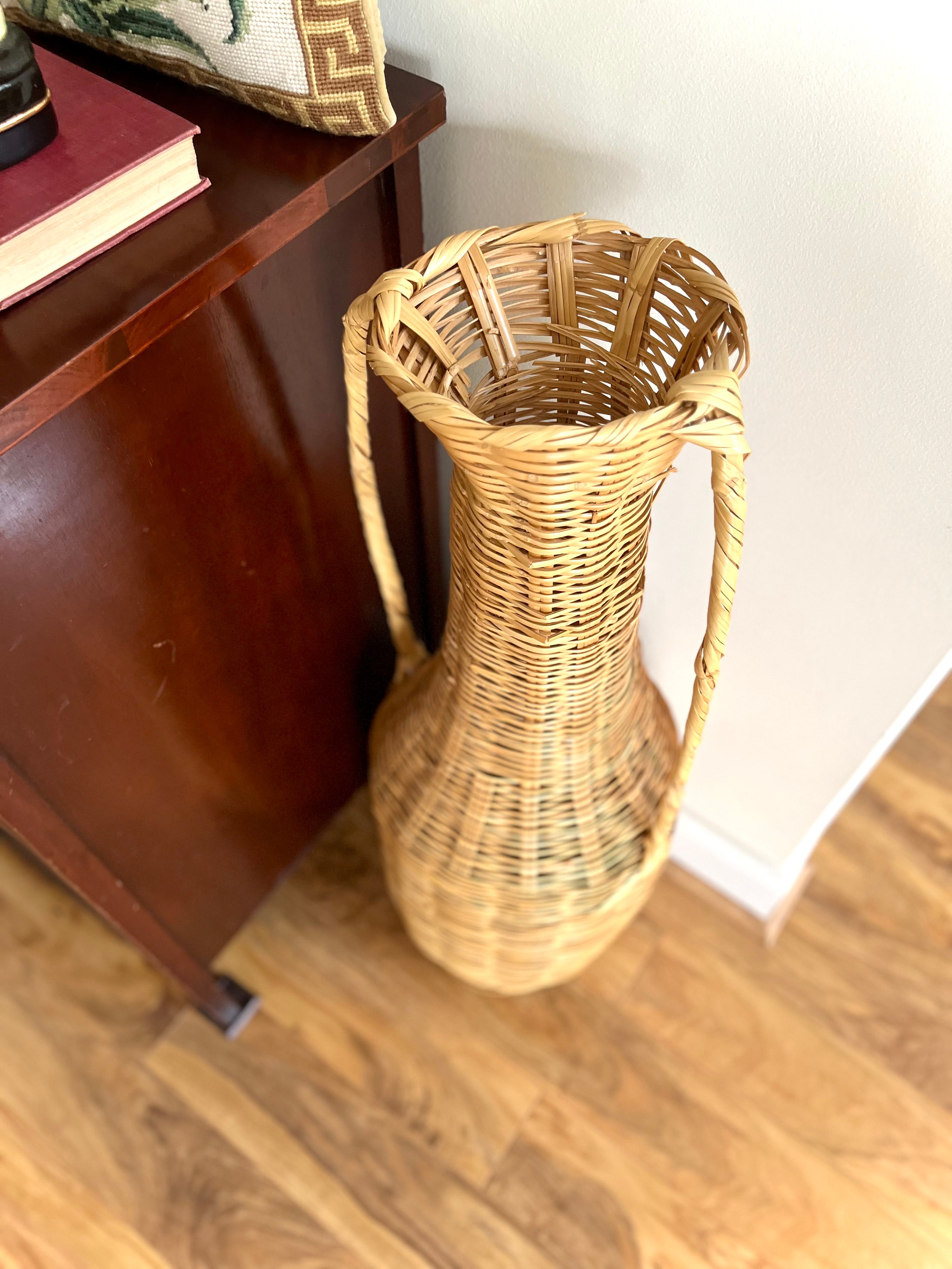 Woven floor vase