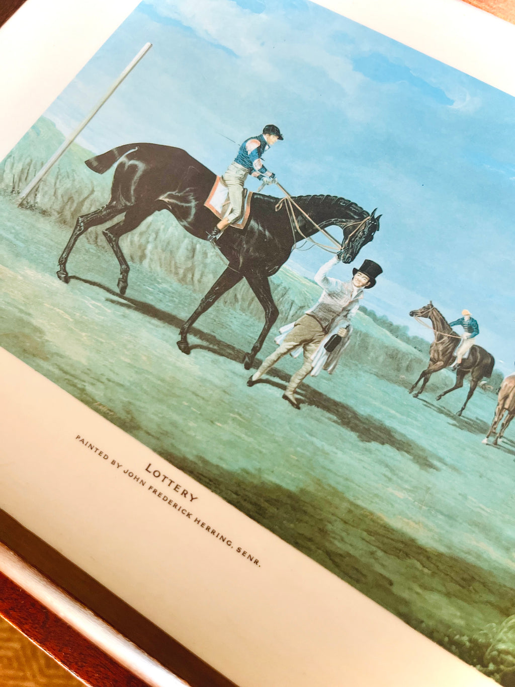 “Lottery” mahogany racehorse tray