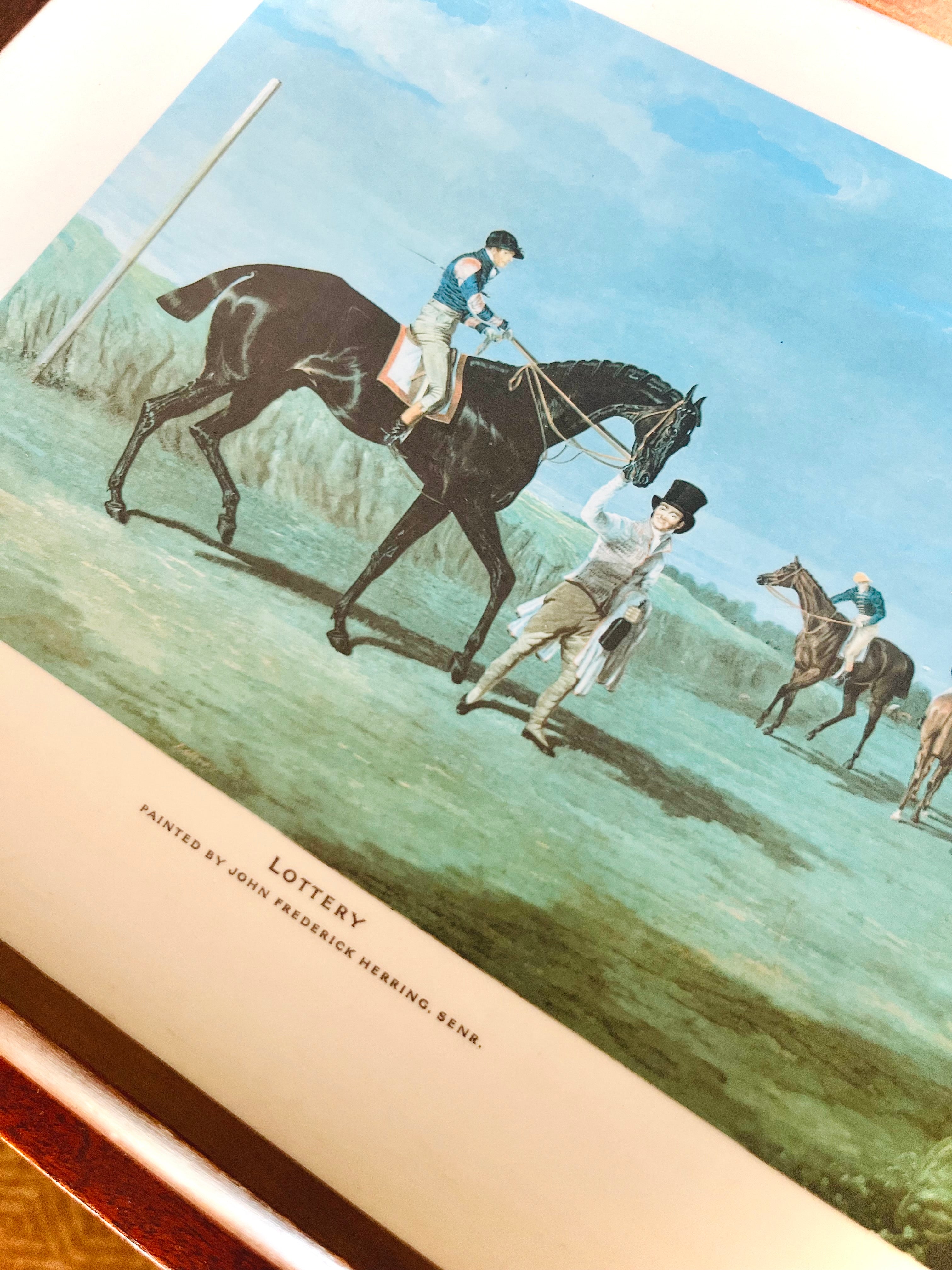 “Lottery” mahogany racehorse tray
