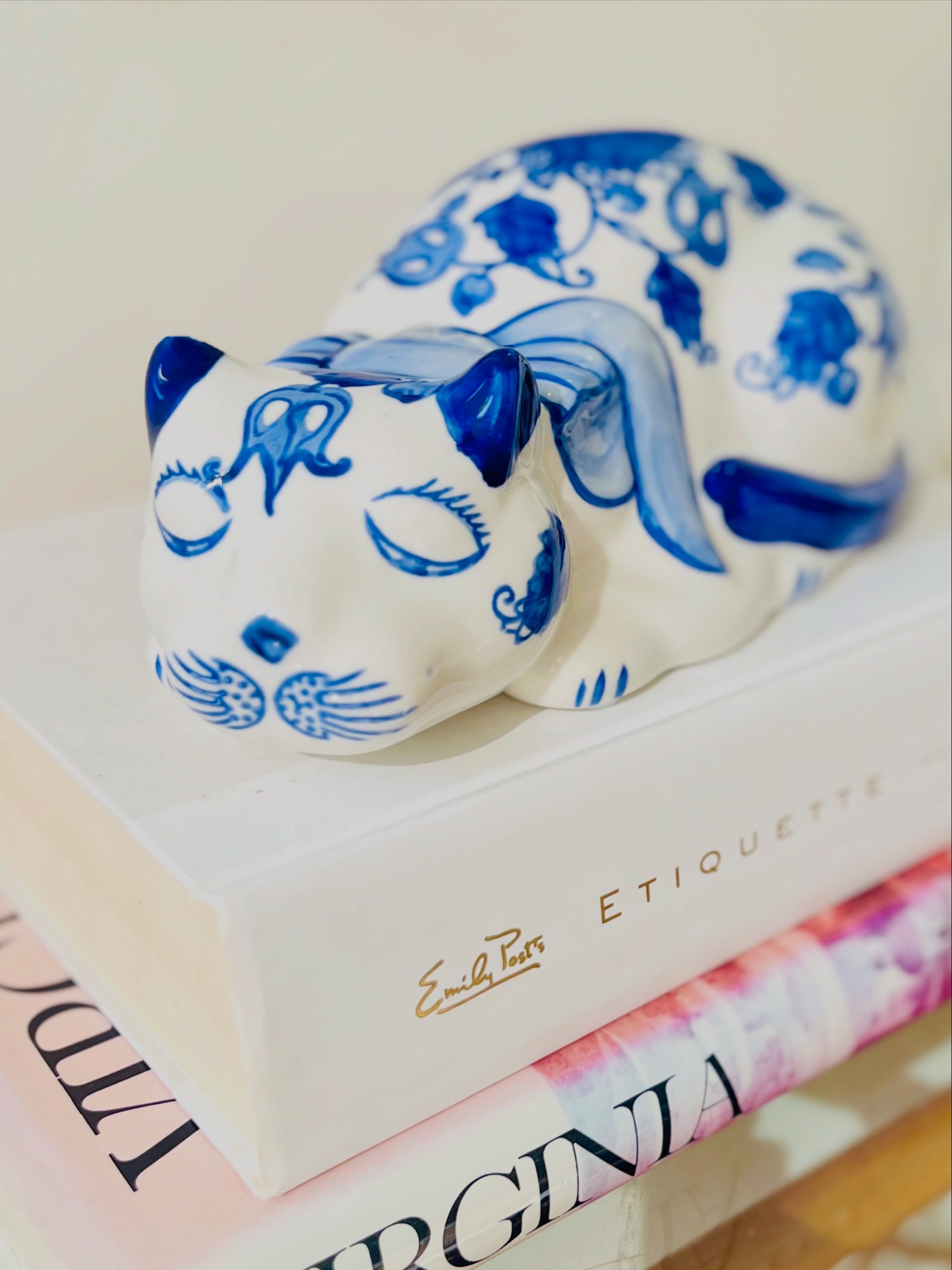 Blue & white sleeping cat