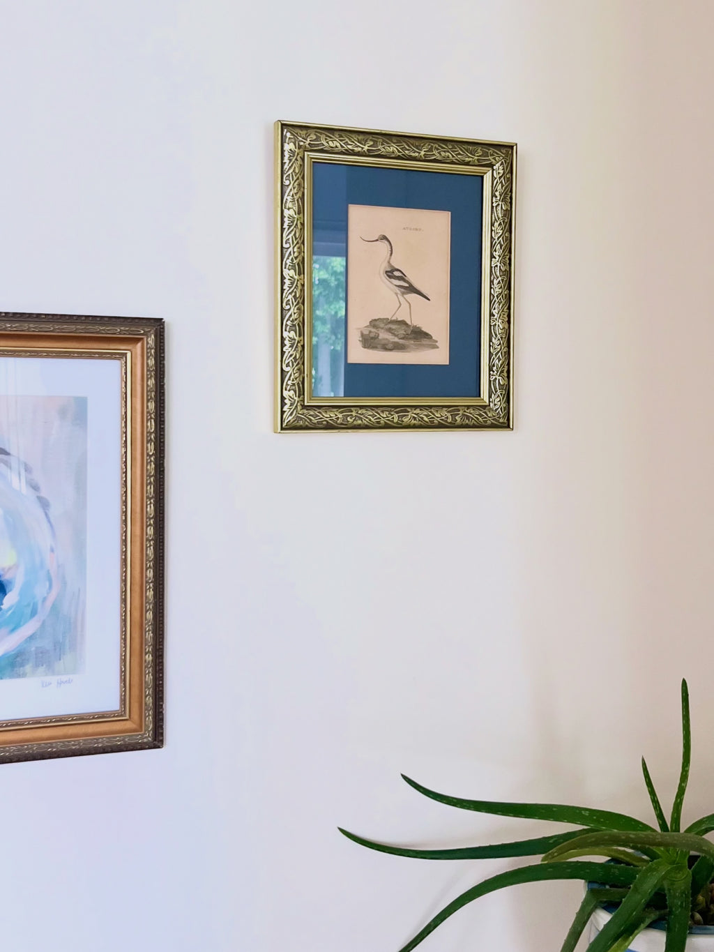 Antique framed shore bird