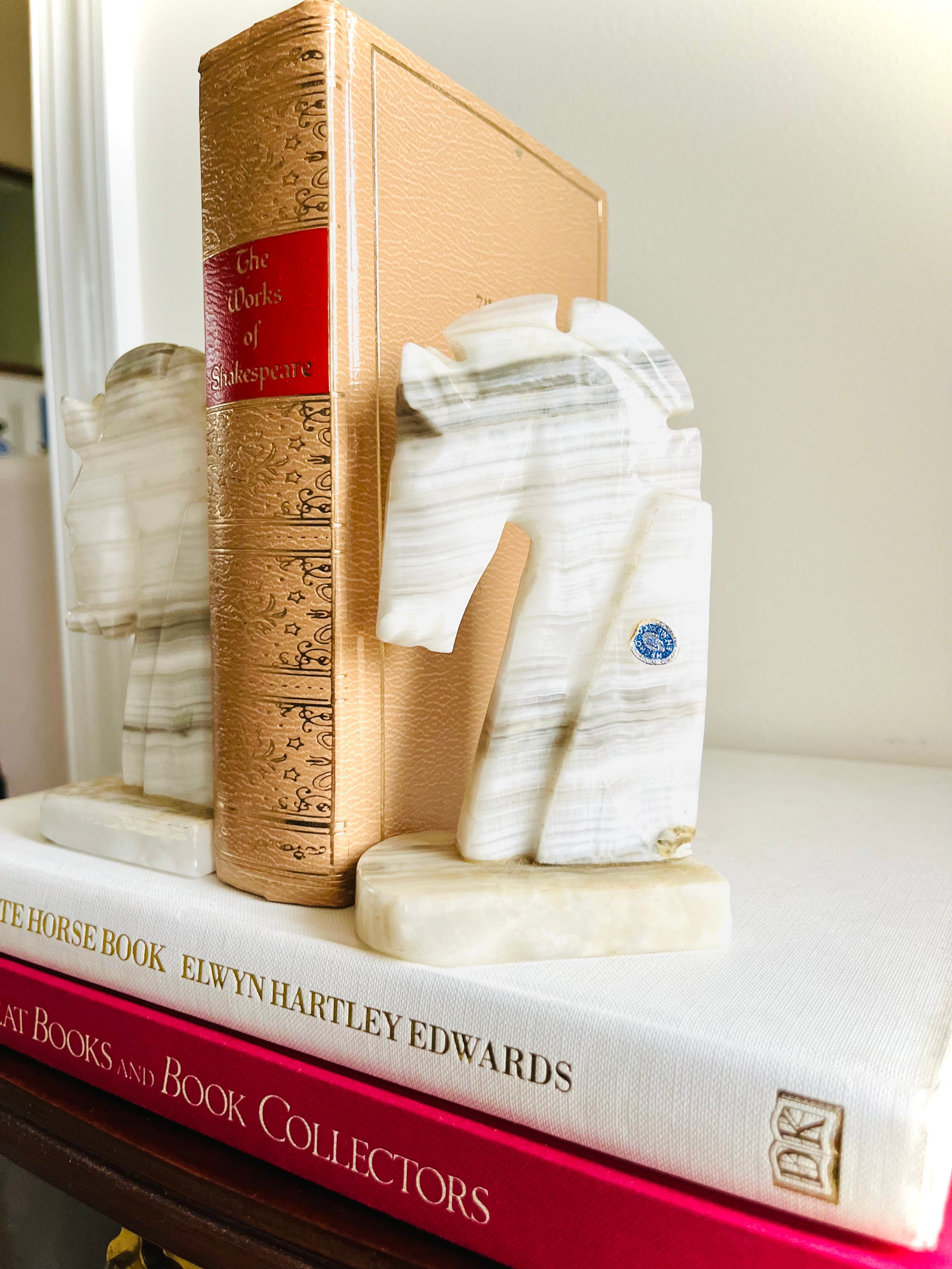 Onyx horse head bookend