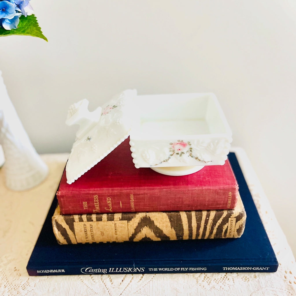 Milk glass pedestal dish