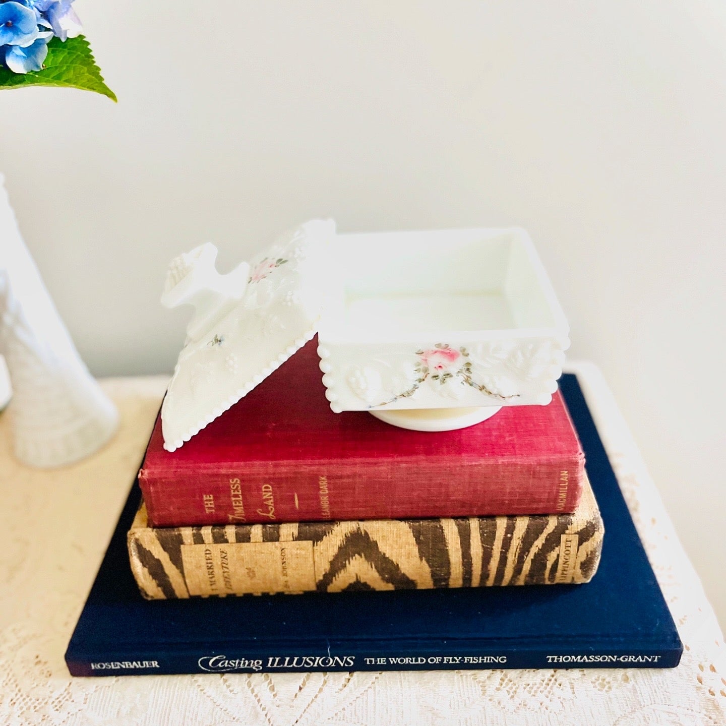 Milk glass pedestal dish