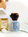 Blue & white double happiness ginger jar
