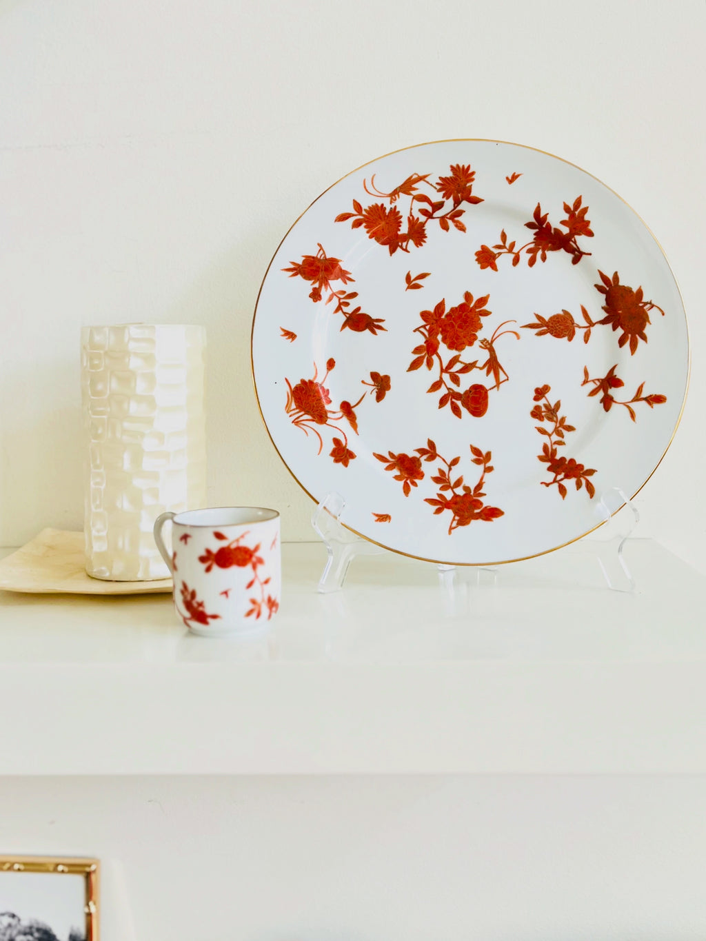 Orange & gold chinoiserie cricket plate