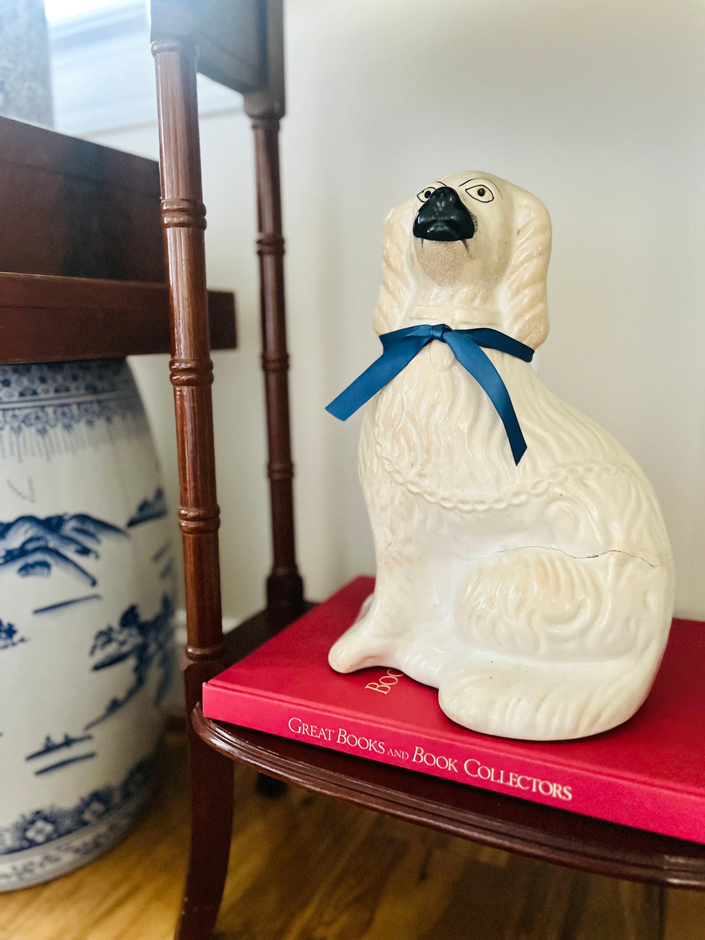 12” single white Staffordshire spaniel