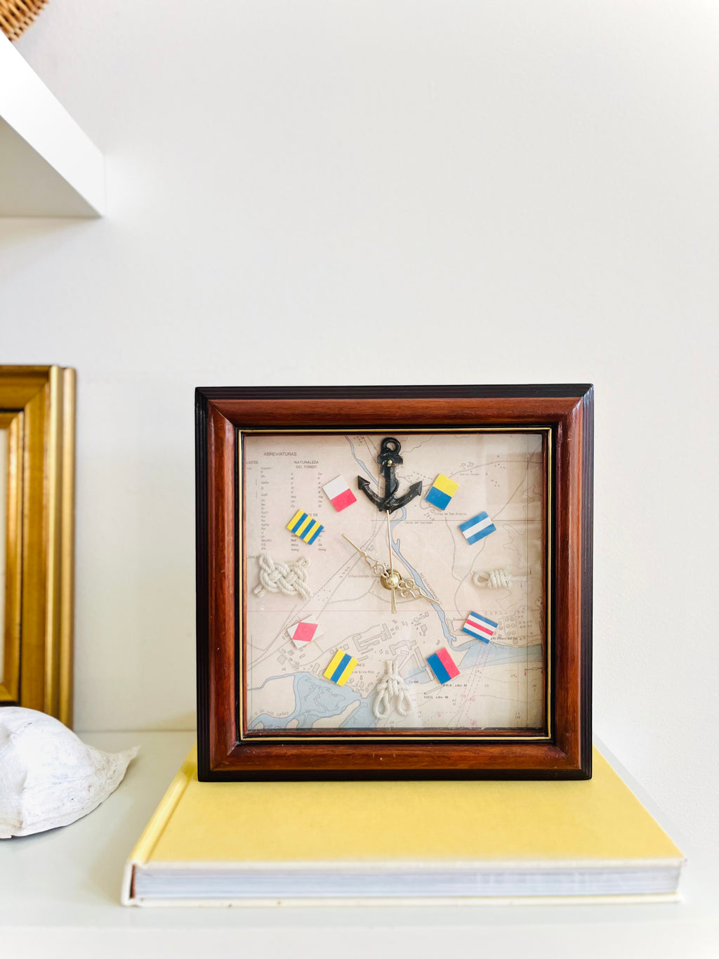 Nautical shadow box wall clock