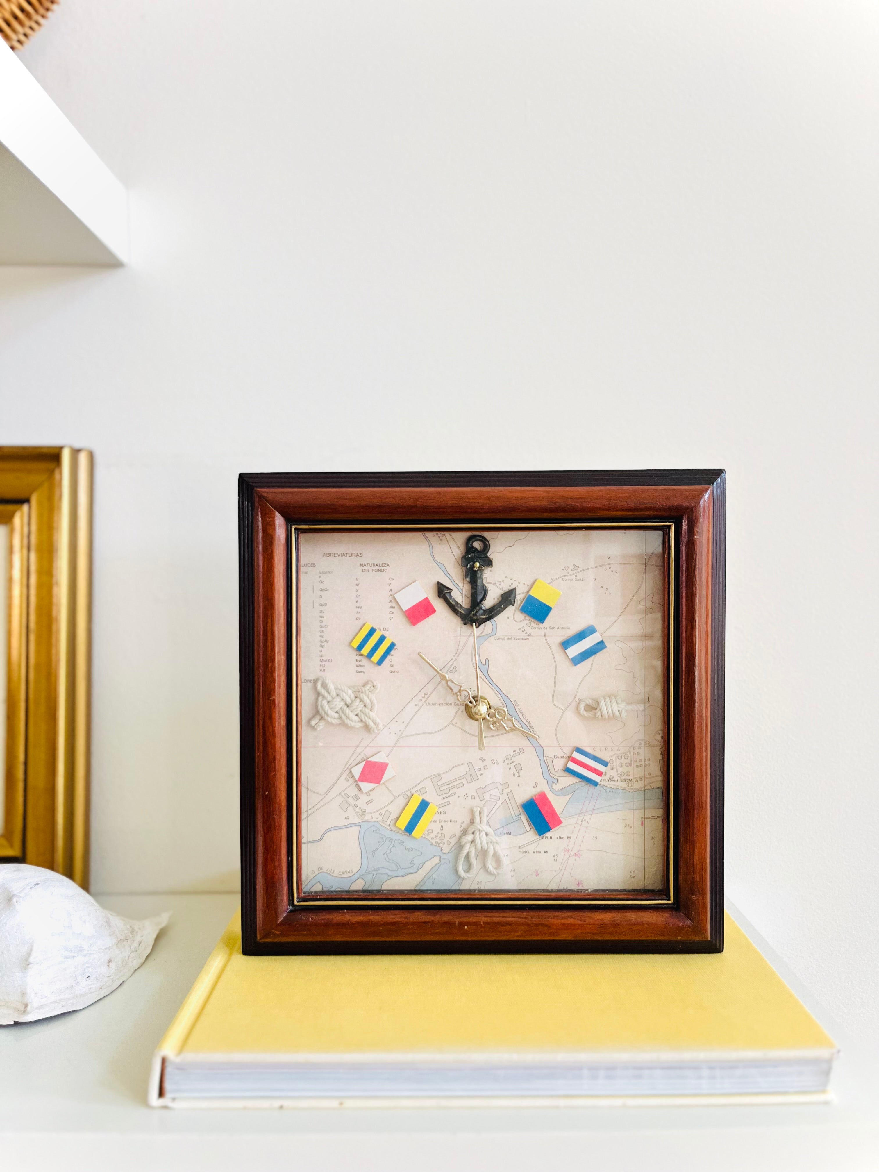 Nautical shadow box wall clock